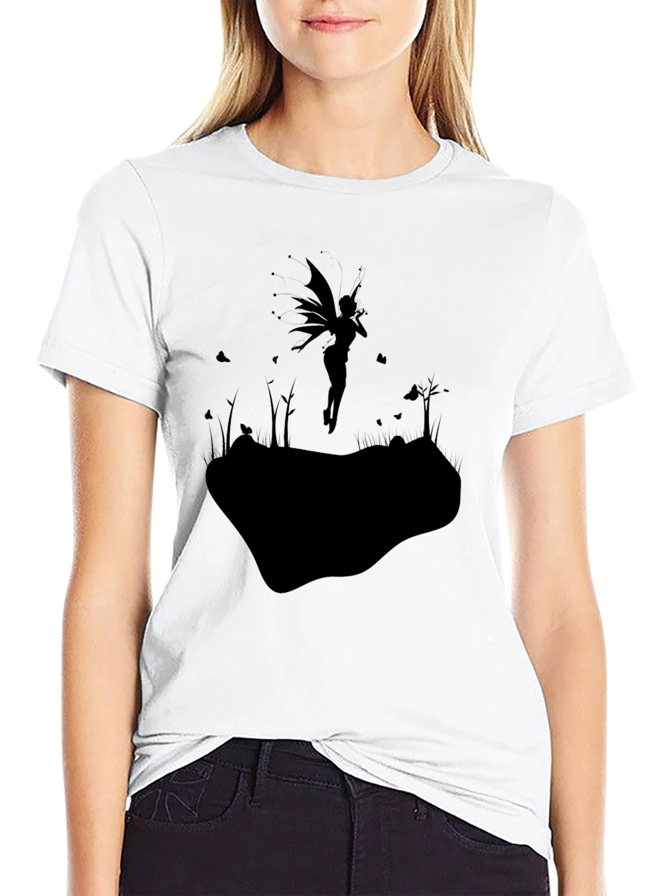 Black Fairy Silhouette T-Shirt