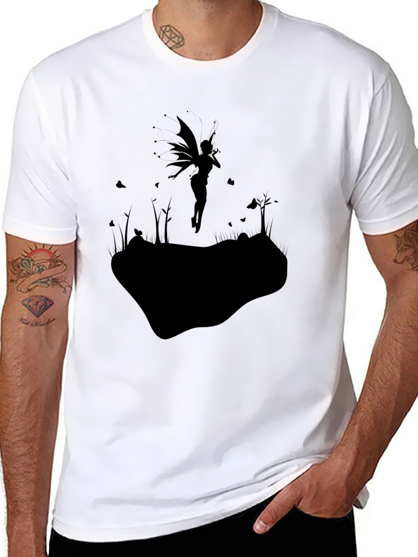 Black Fairy Silhouette T-Shirt