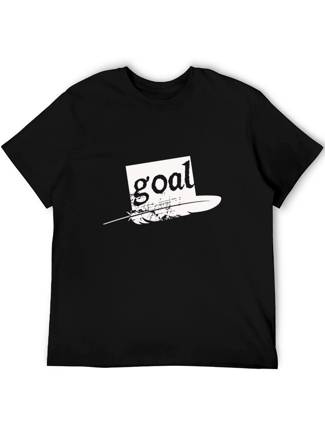 Goal Feather Graphic Tee - Black Casual T-Shirt