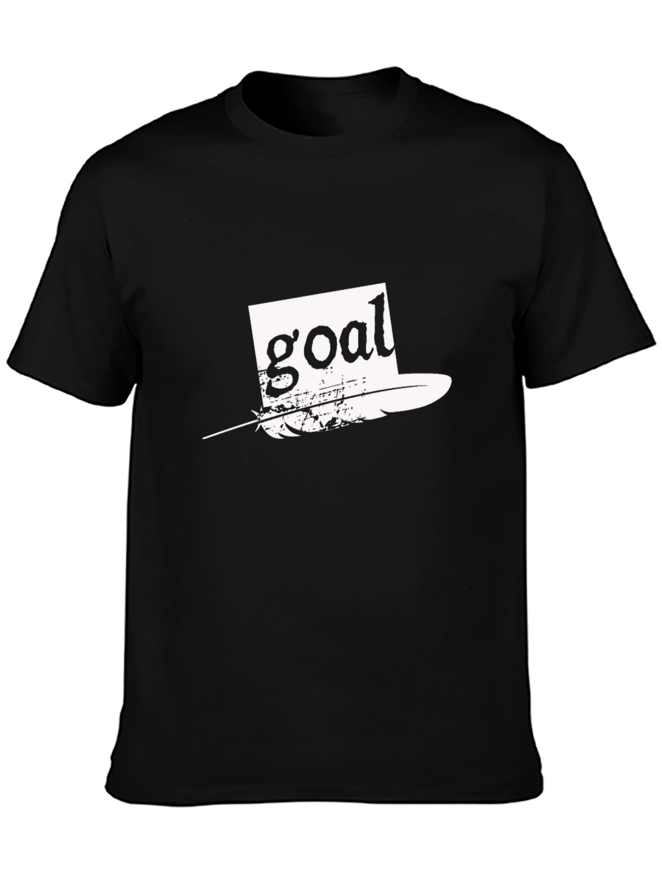 Goal Feather Graphic Tee - Black Casual T-Shirt