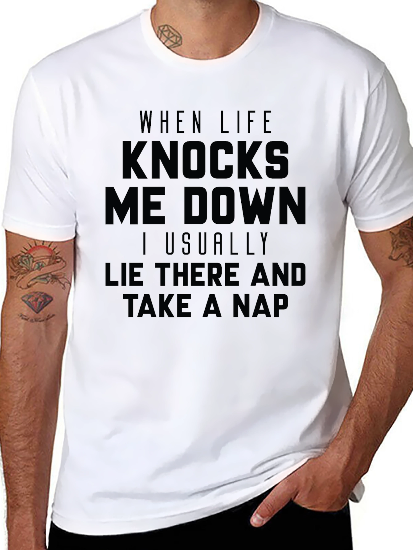 Funny When Life Knocks Me Down Graphic T-Shirt