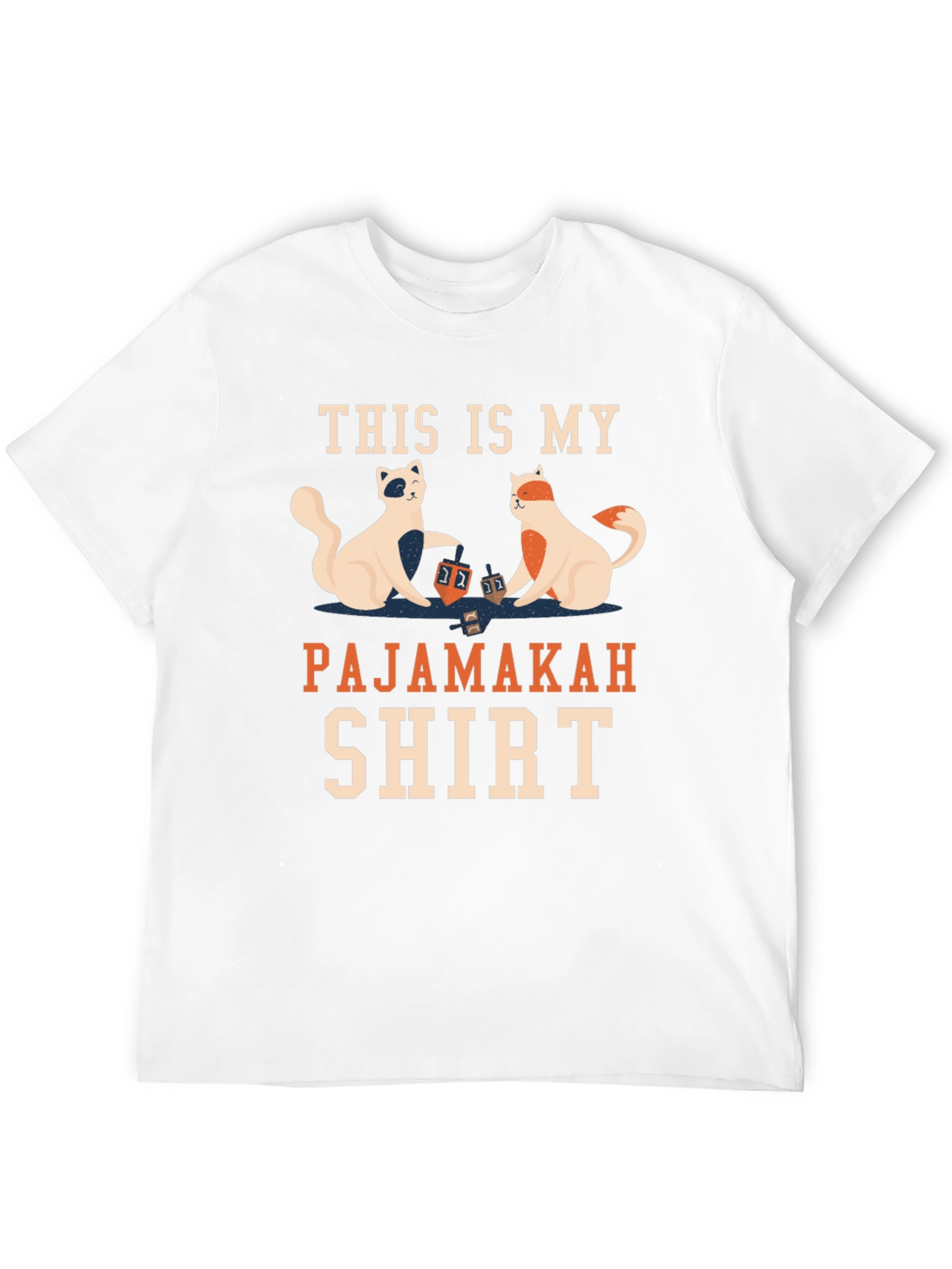 Pajamakah Shirt: Hanukkah Cats & Dreidels T-Shirt