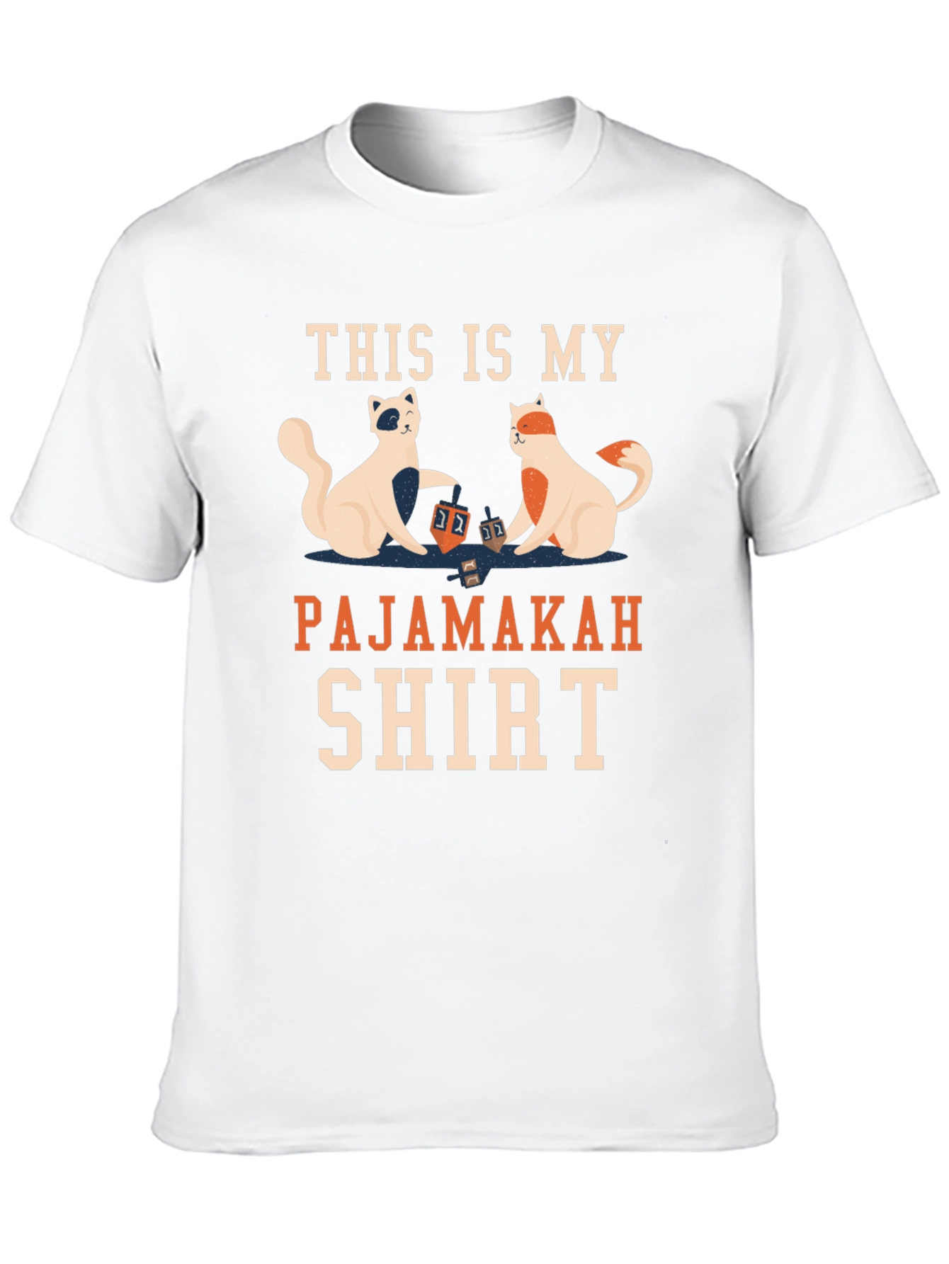 Pajamakah Shirt: Hanukkah Cats & Dreidels T-Shirt