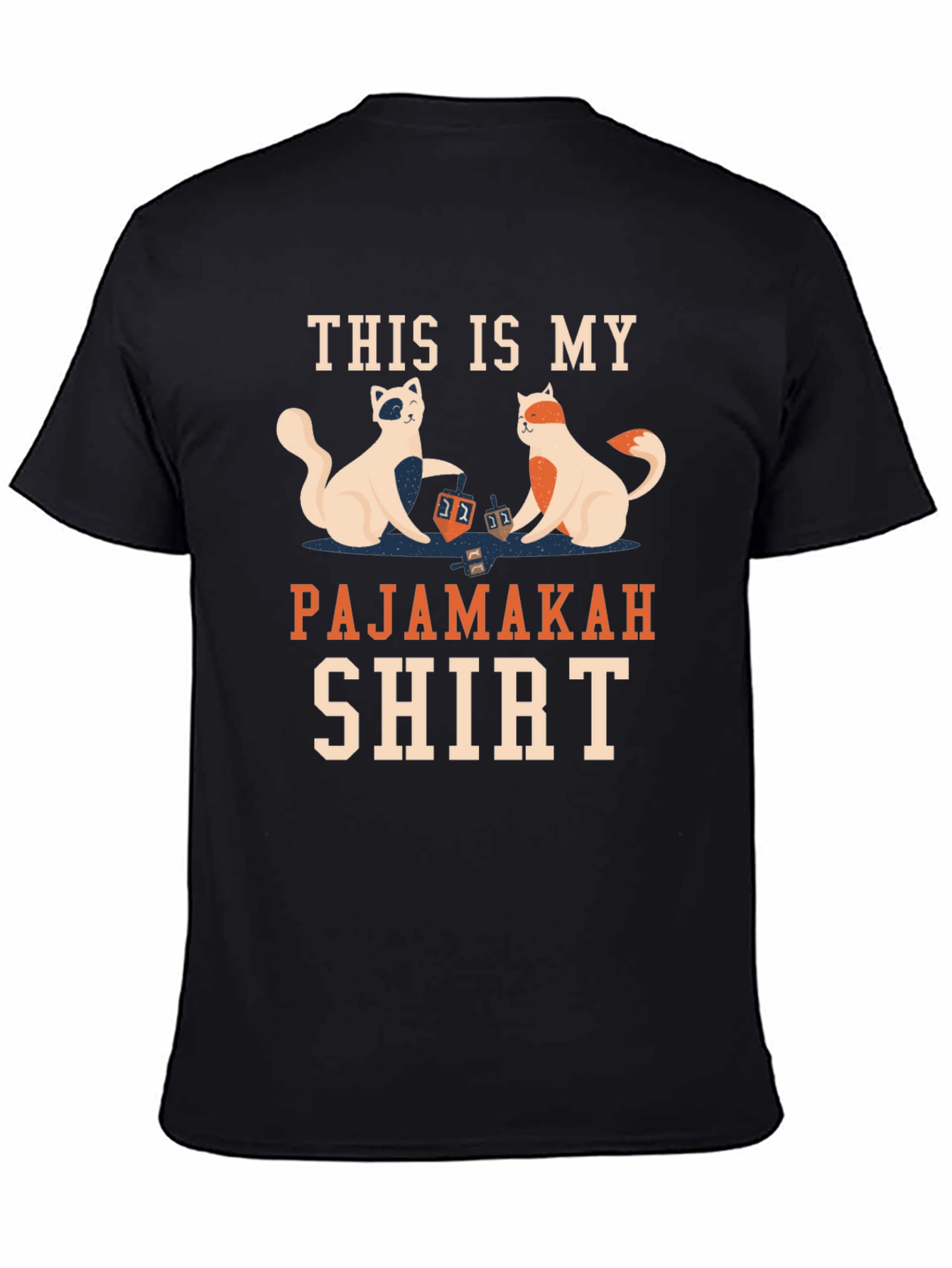 Pajamakah Shirt: Hanukkah Cats & Dreidels T-Shirt