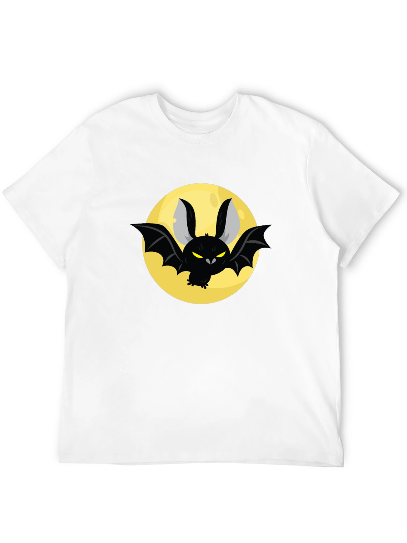 Spooky Bat Moon Graphic Black Tee