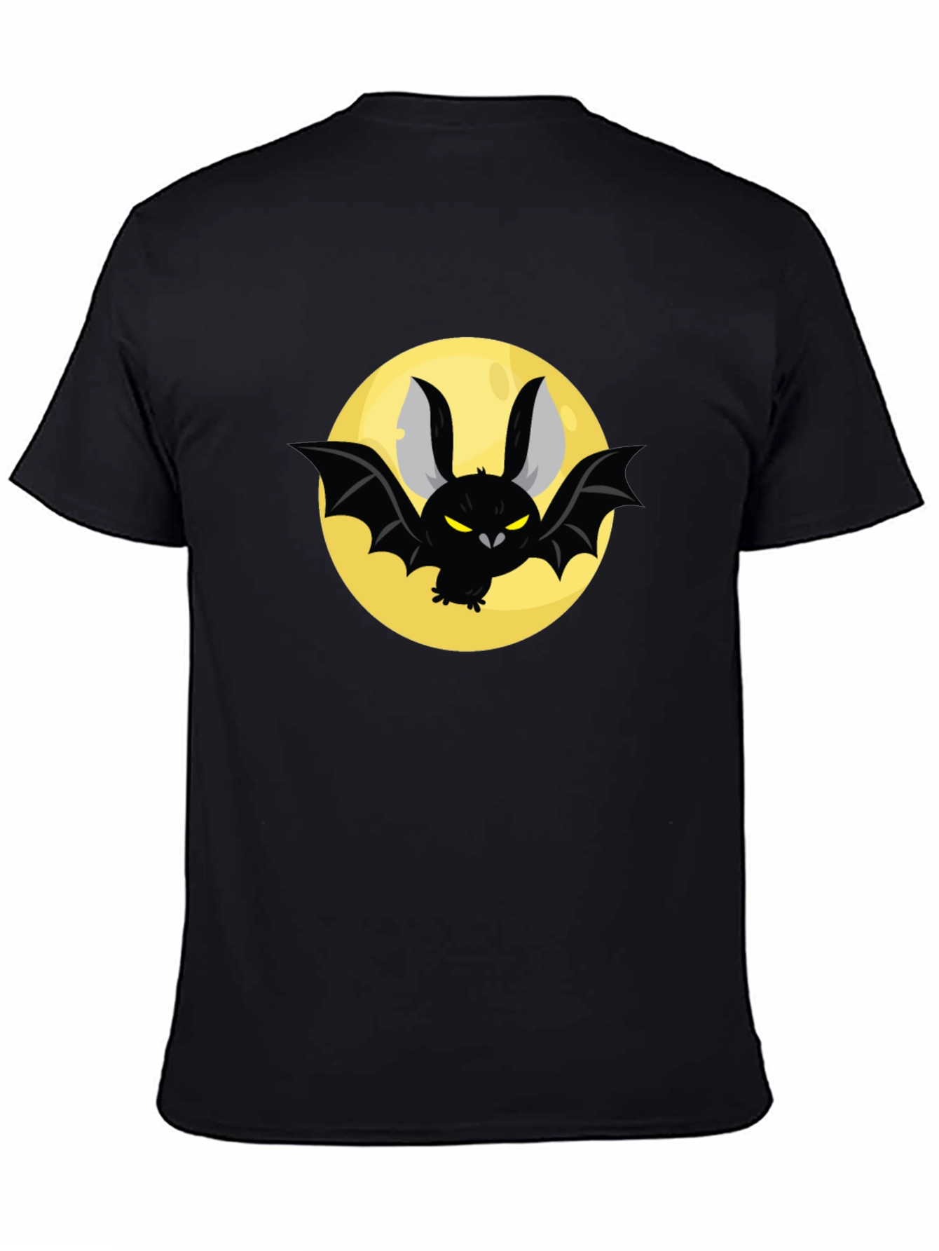 Spooky Bat Moon Graphic Black Tee