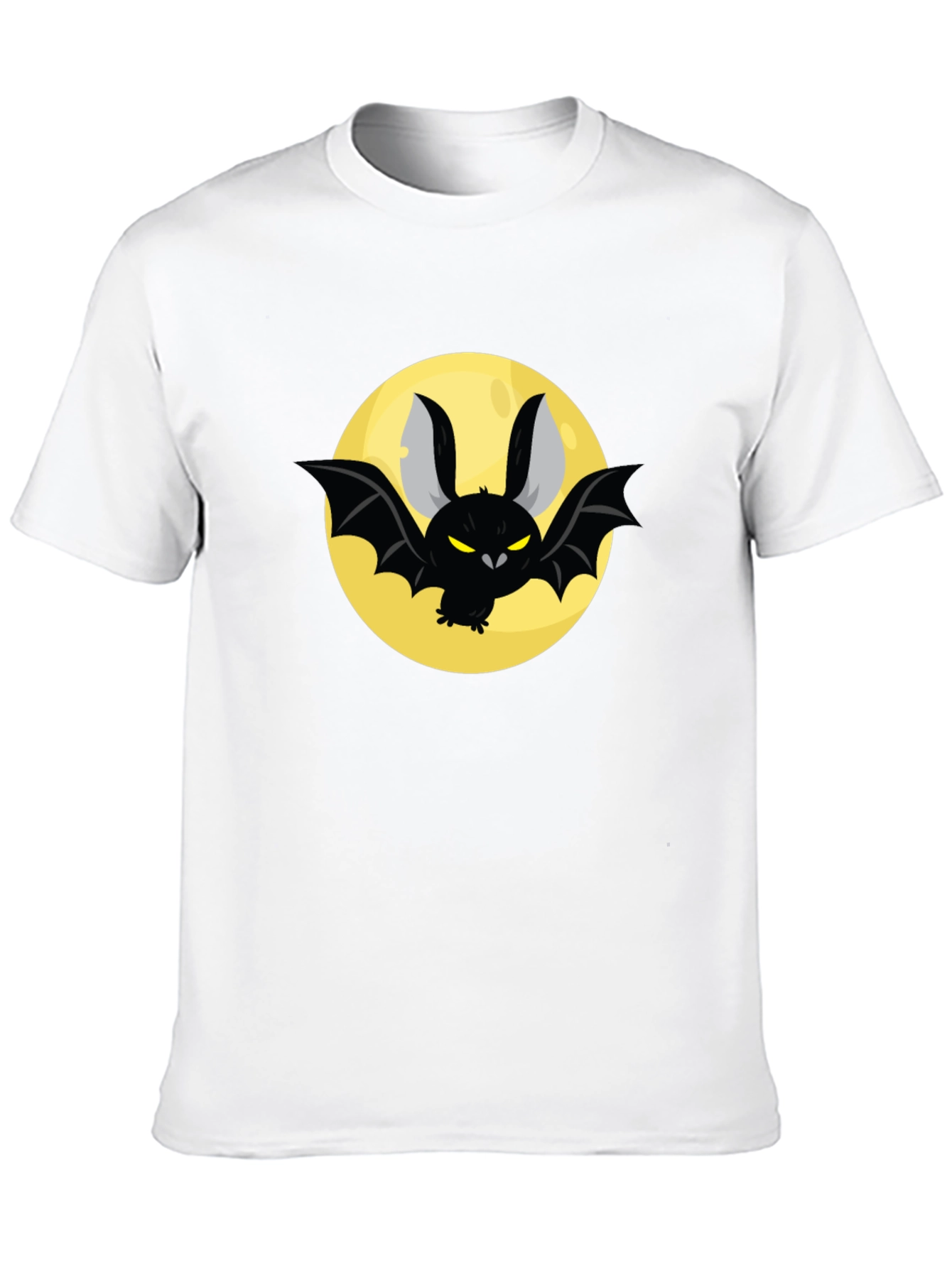 Spooky Bat Moon Graphic Black Tee