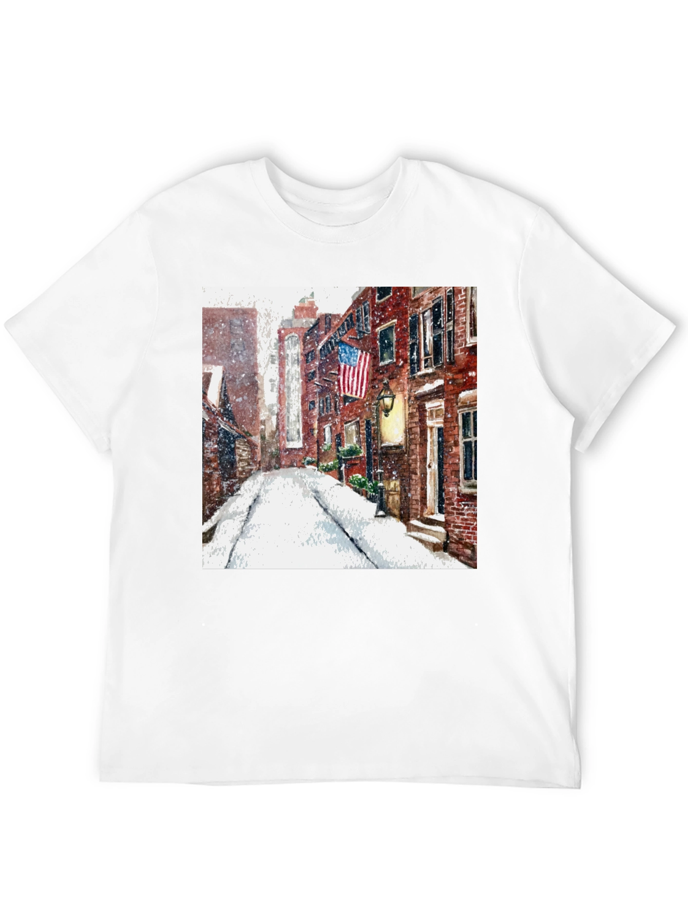 Boston Winter Street Scene T-Shirt