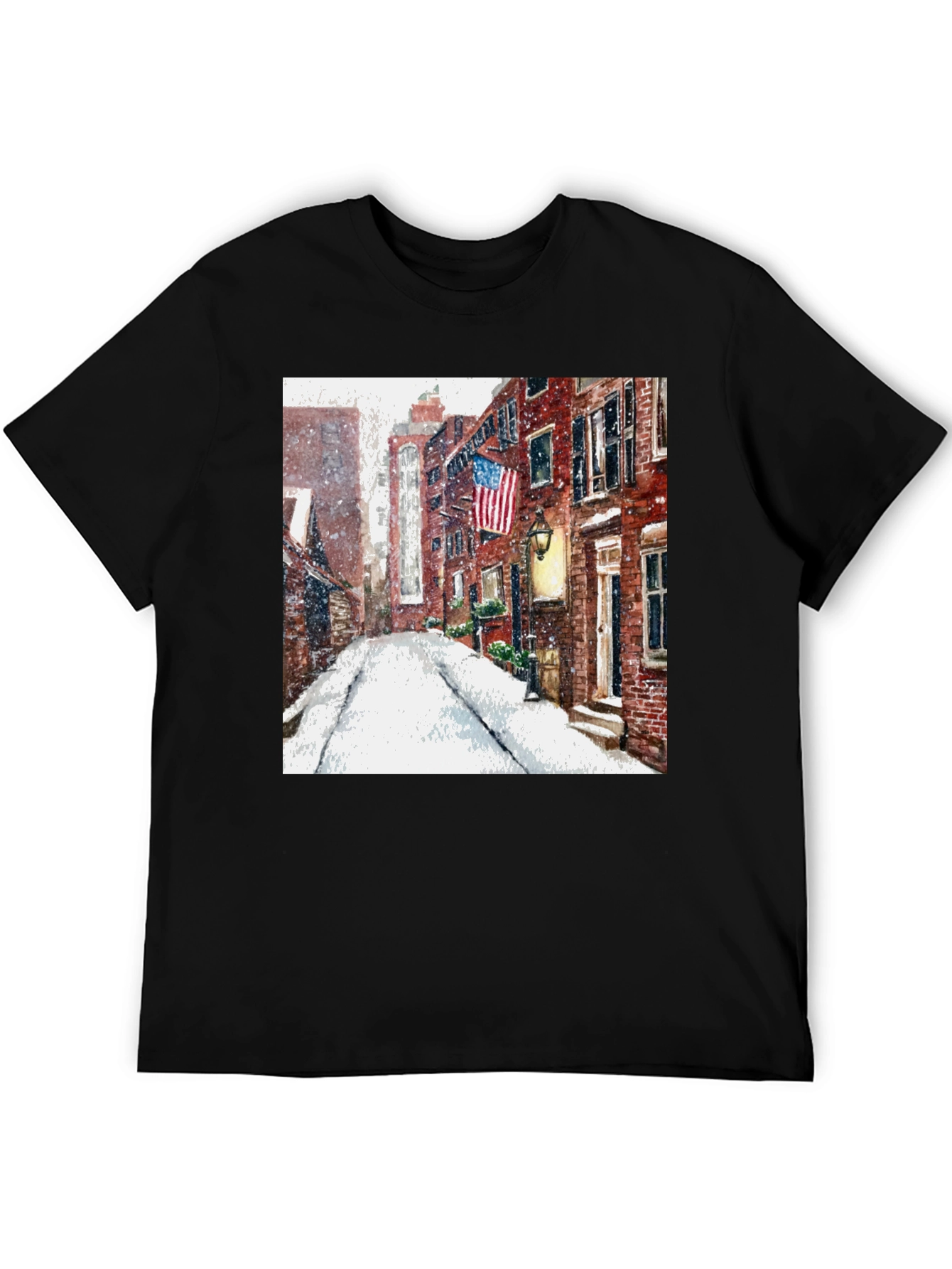 Boston Winter Street Scene T-Shirt