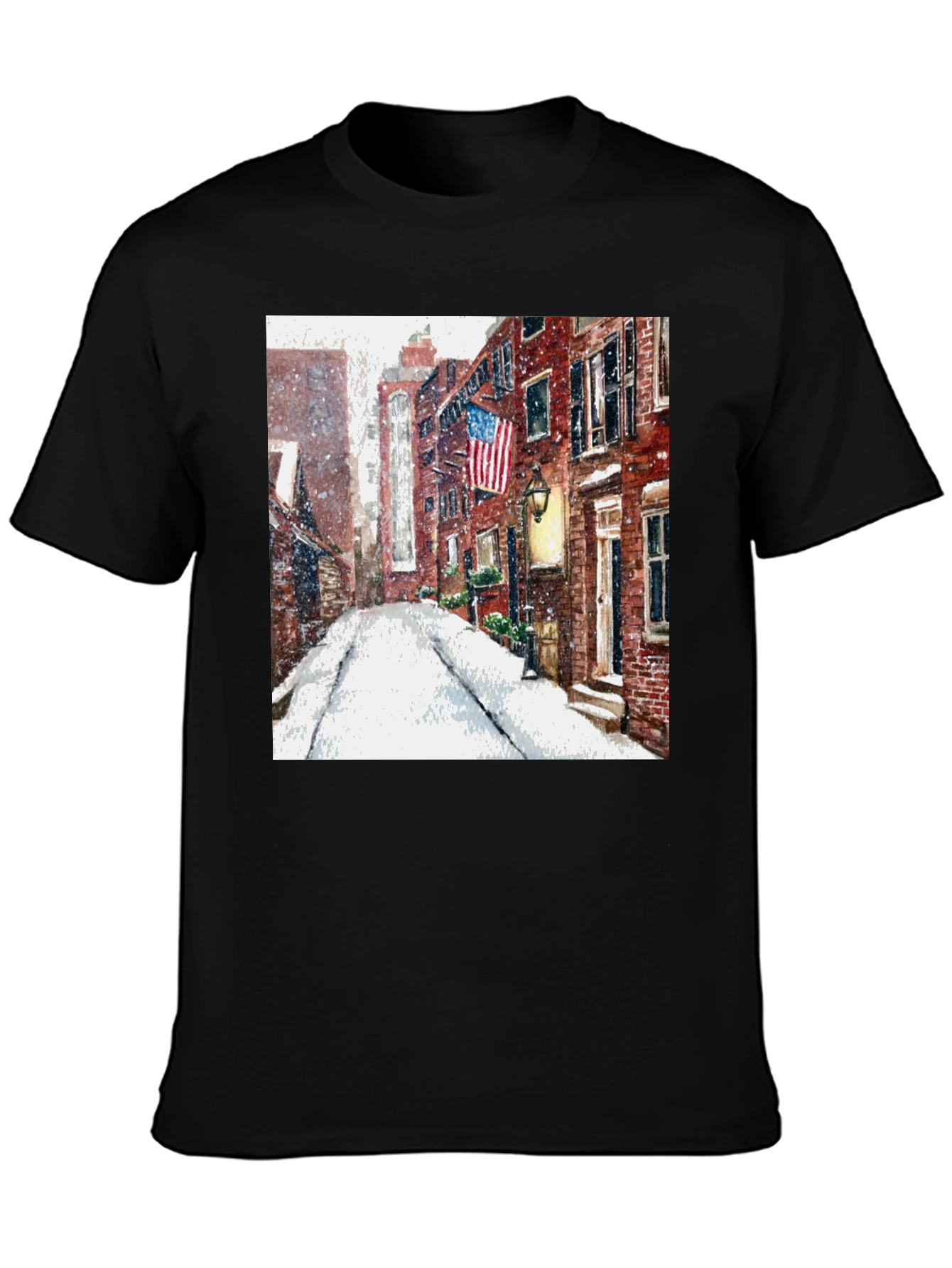 Boston Winter Street Scene T-Shirt