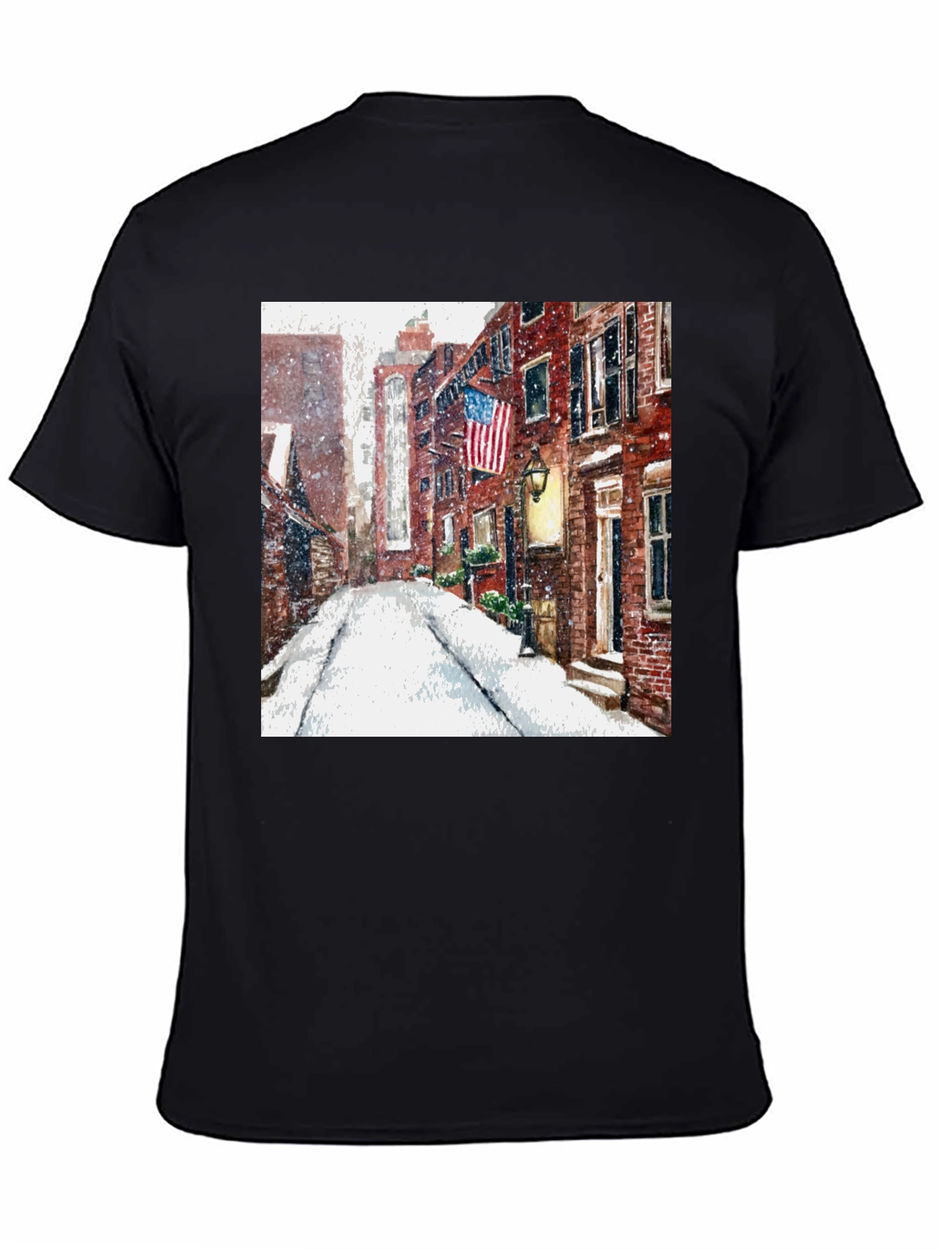 Boston Winter Street Scene T-Shirt