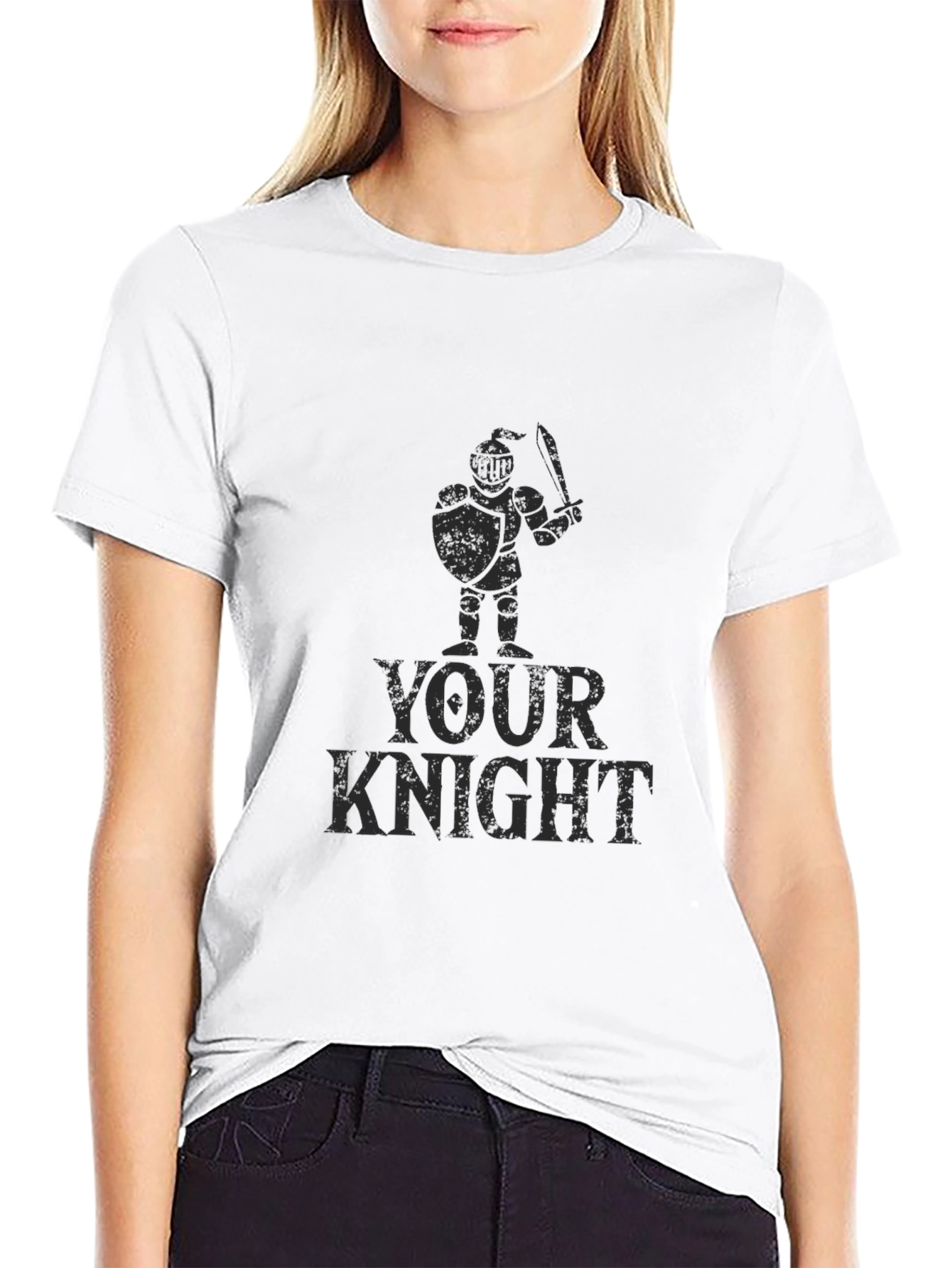 Your Knight Graphic T-Shirt - Black Cotton Tee