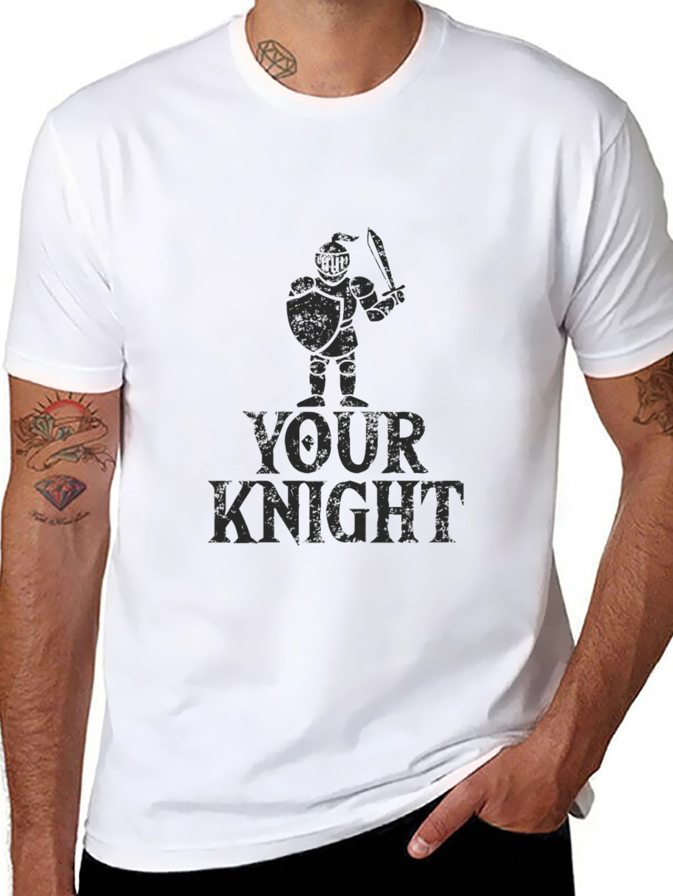 Your Knight Graphic T-Shirt - Black Cotton Tee