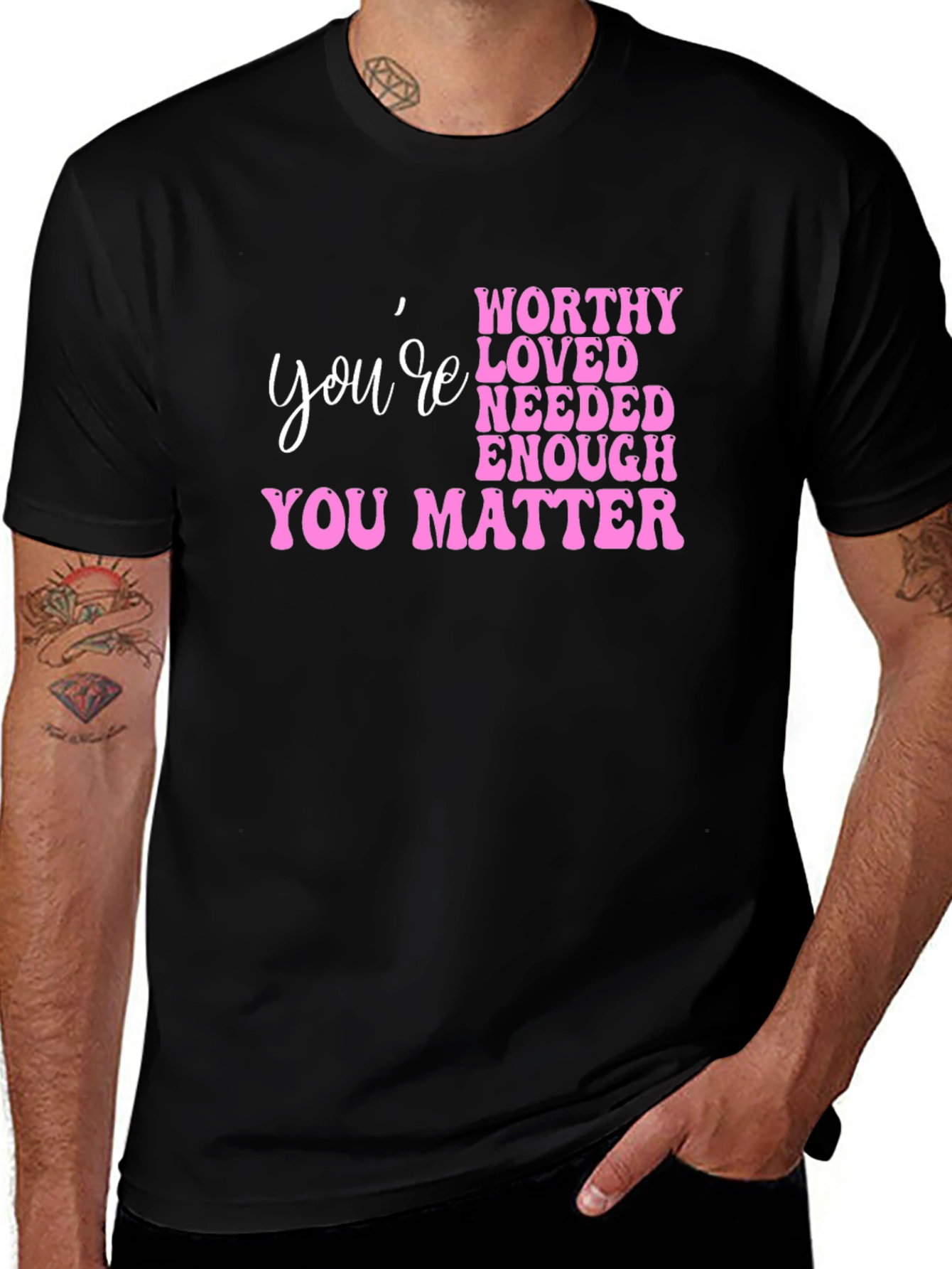 Youre Worthy Pink Graphic T-Shirt