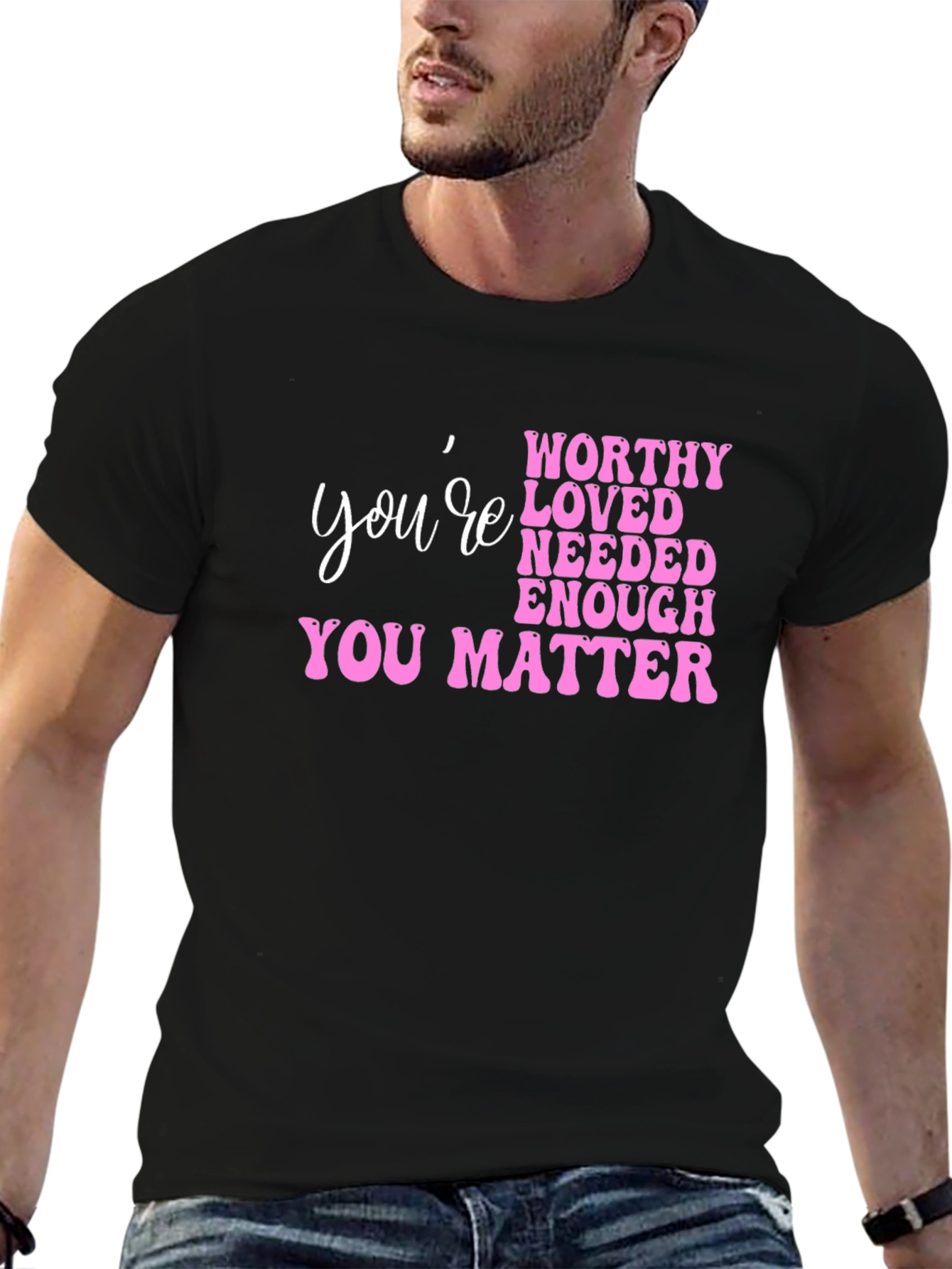 Youre Worthy Pink Graphic T-Shirt