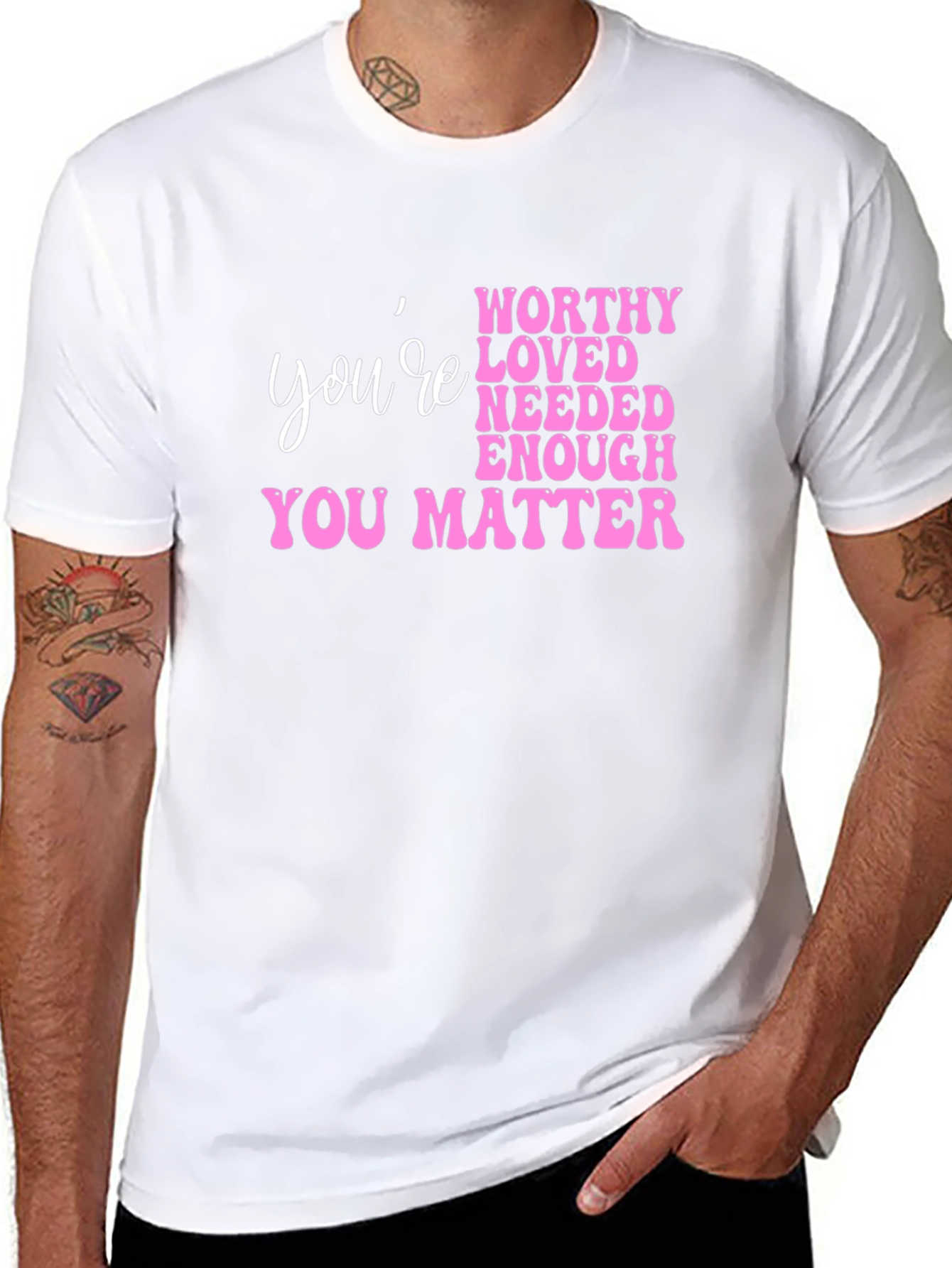 Youre Worthy Pink Graphic T-Shirt