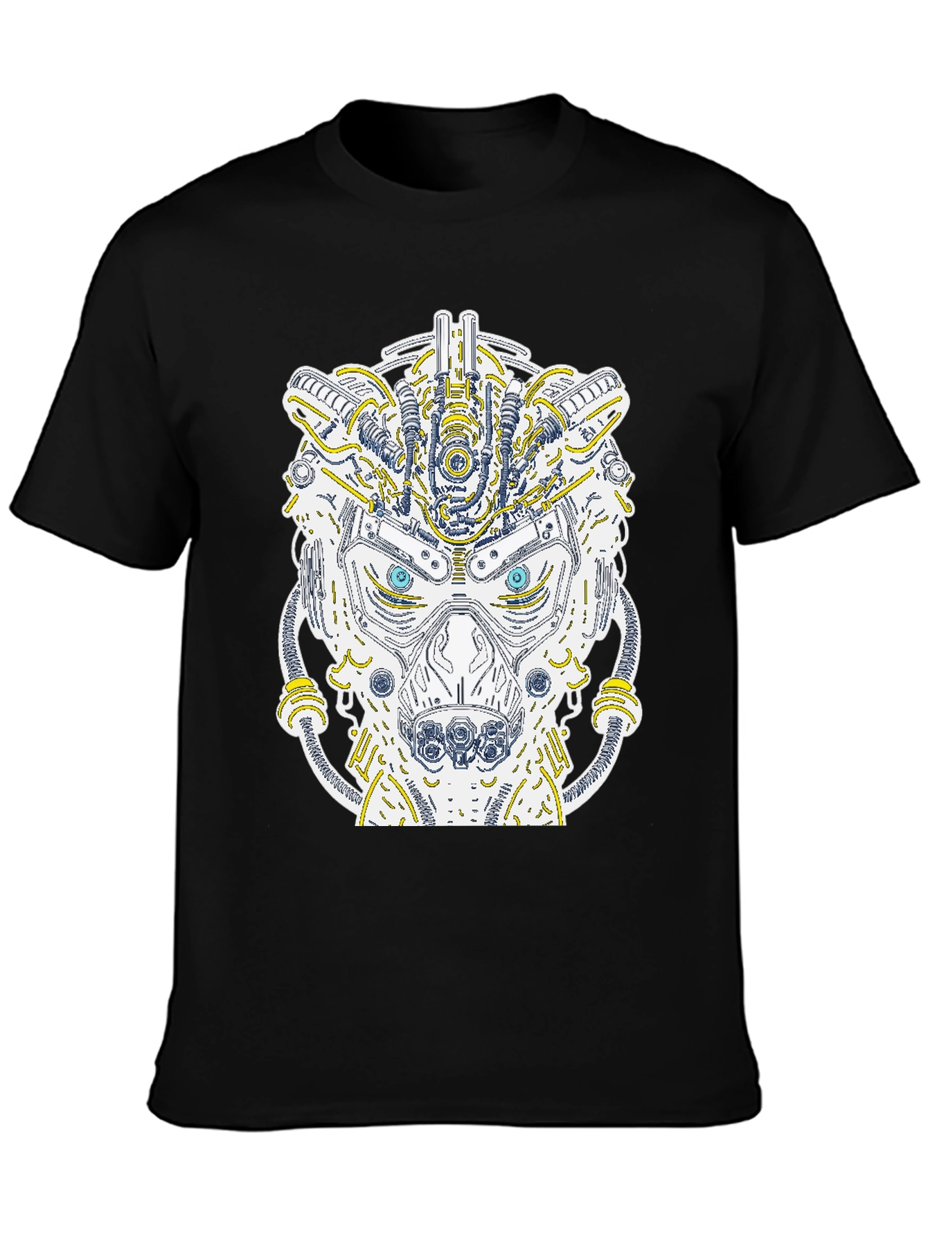 Robotic Bear Graphic T-Shirt - Unique Cyberpunk Style