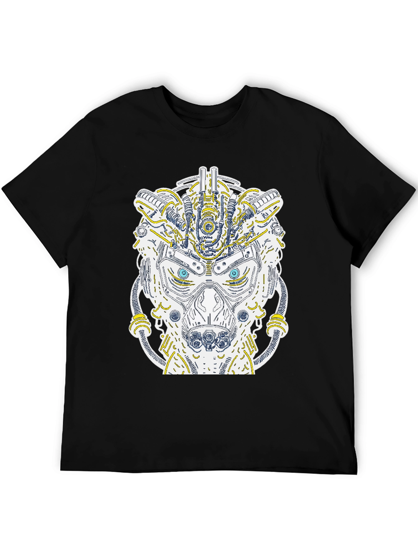 Robotic Bear Graphic T-Shirt - Unique Cyberpunk Style