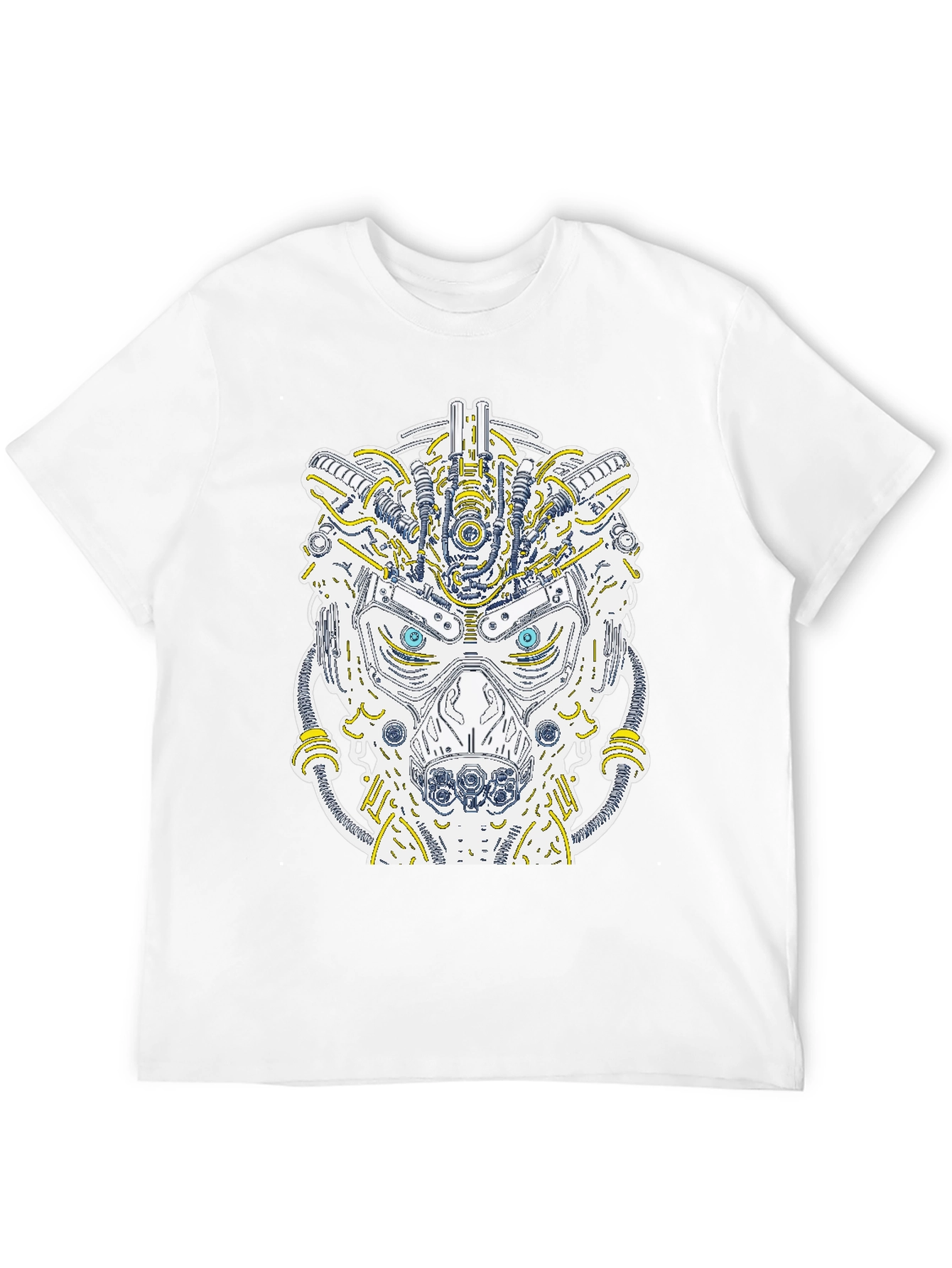 Robotic Bear Graphic T-Shirt - Unique Cyberpunk Style