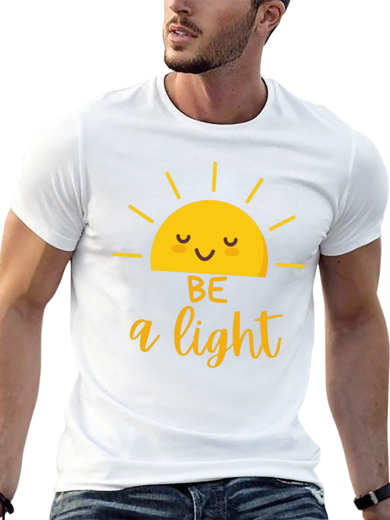 Be A Light Graphic Tee - Black Cotton T-Shirt