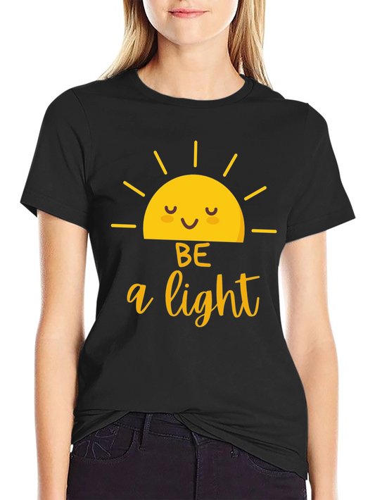 Be A Light Graphic Tee - Black Cotton T-Shirt