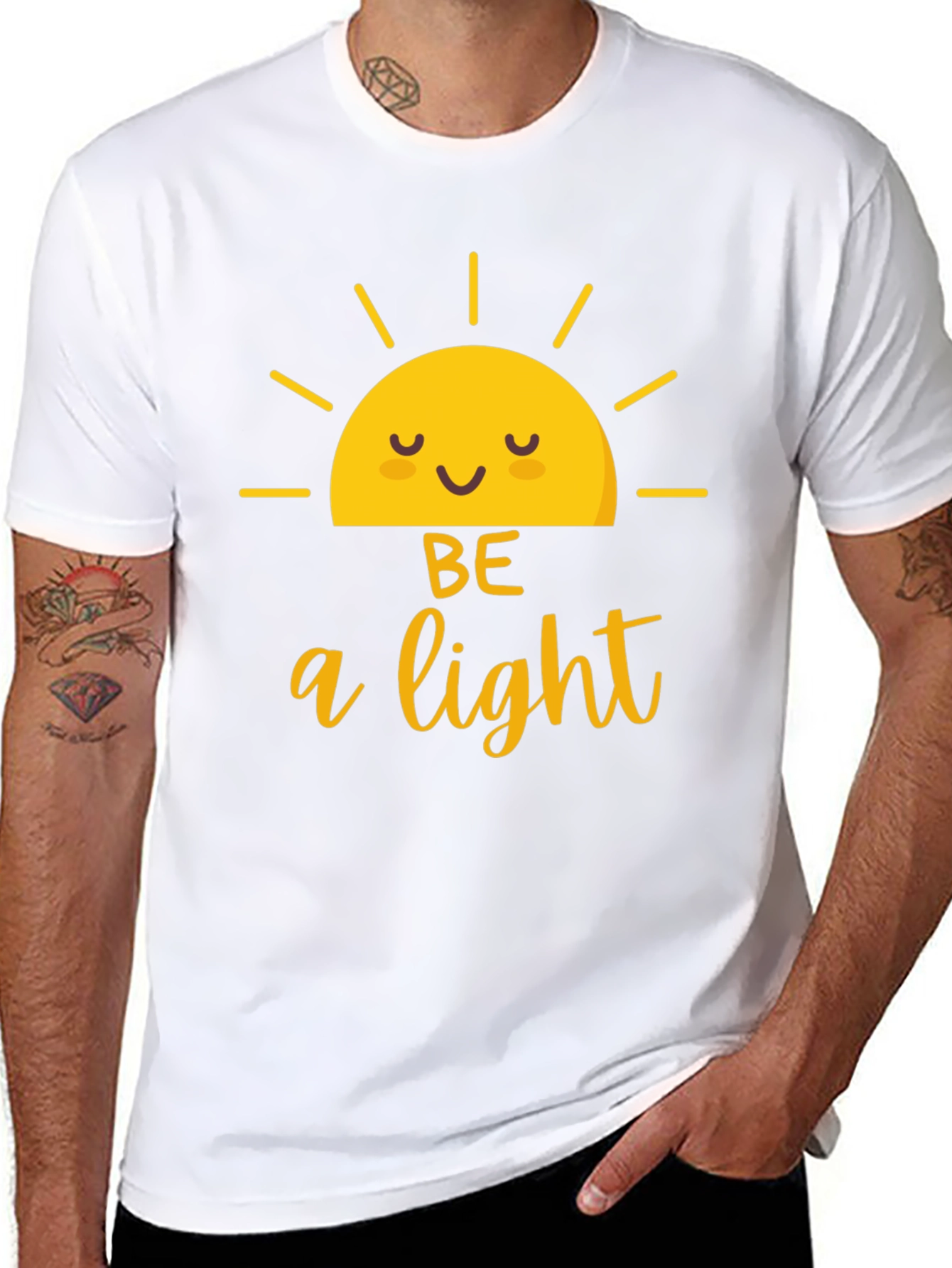 Be A Light Graphic Tee - Black Cotton T-Shirt