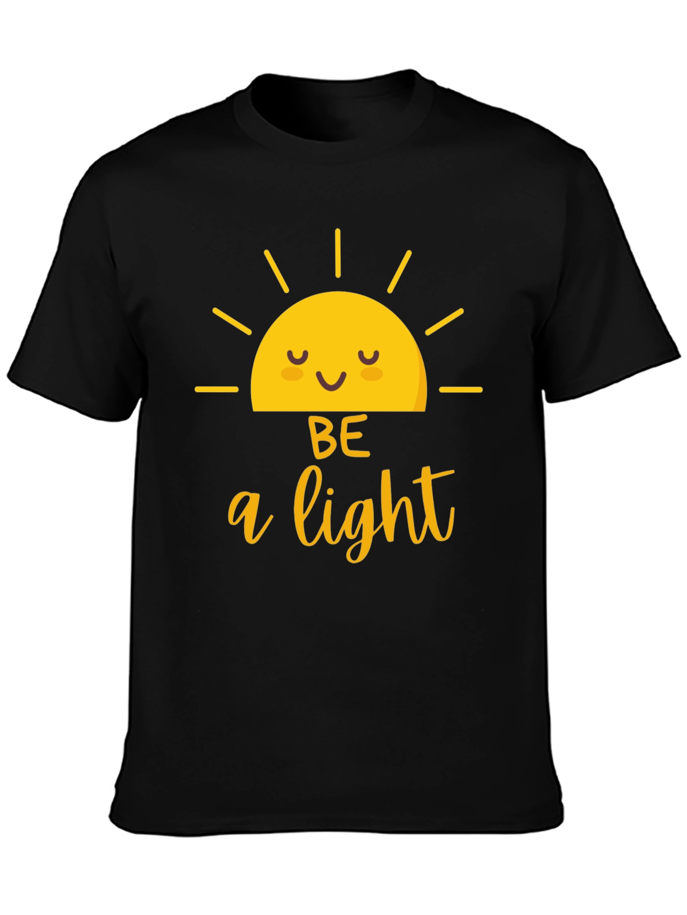 Be A Light Graphic Tee - Black Cotton T-Shirt