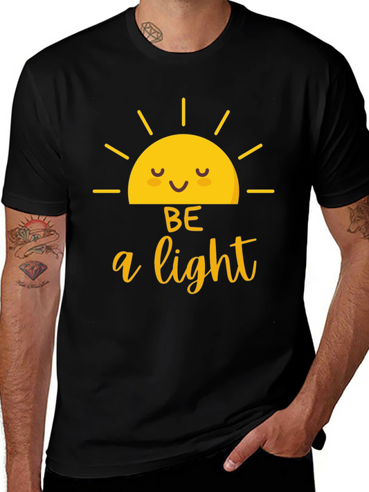 Be A Light Graphic Tee - Black Cotton T-Shirt