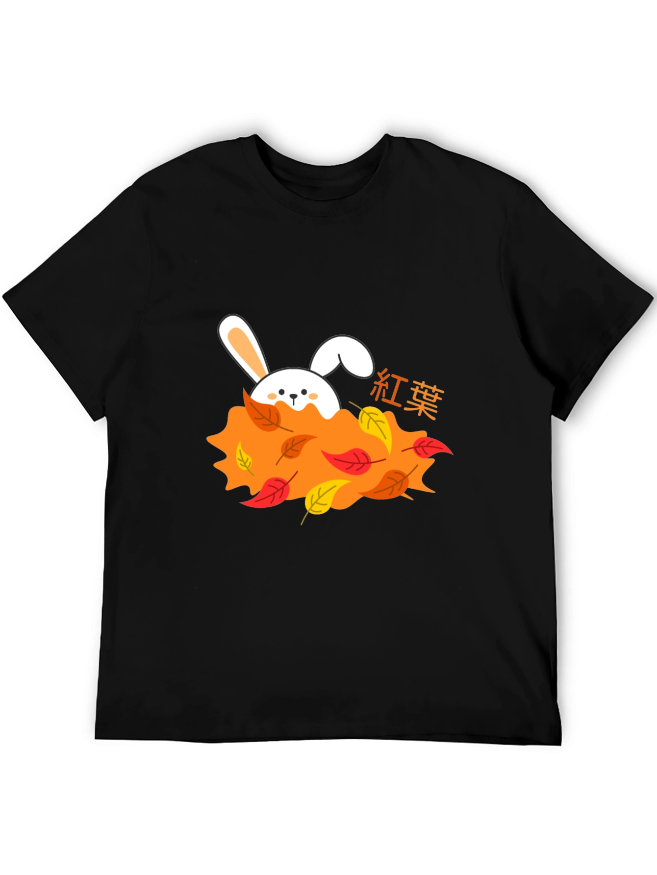 Autumn Bunny Black T-Shirt