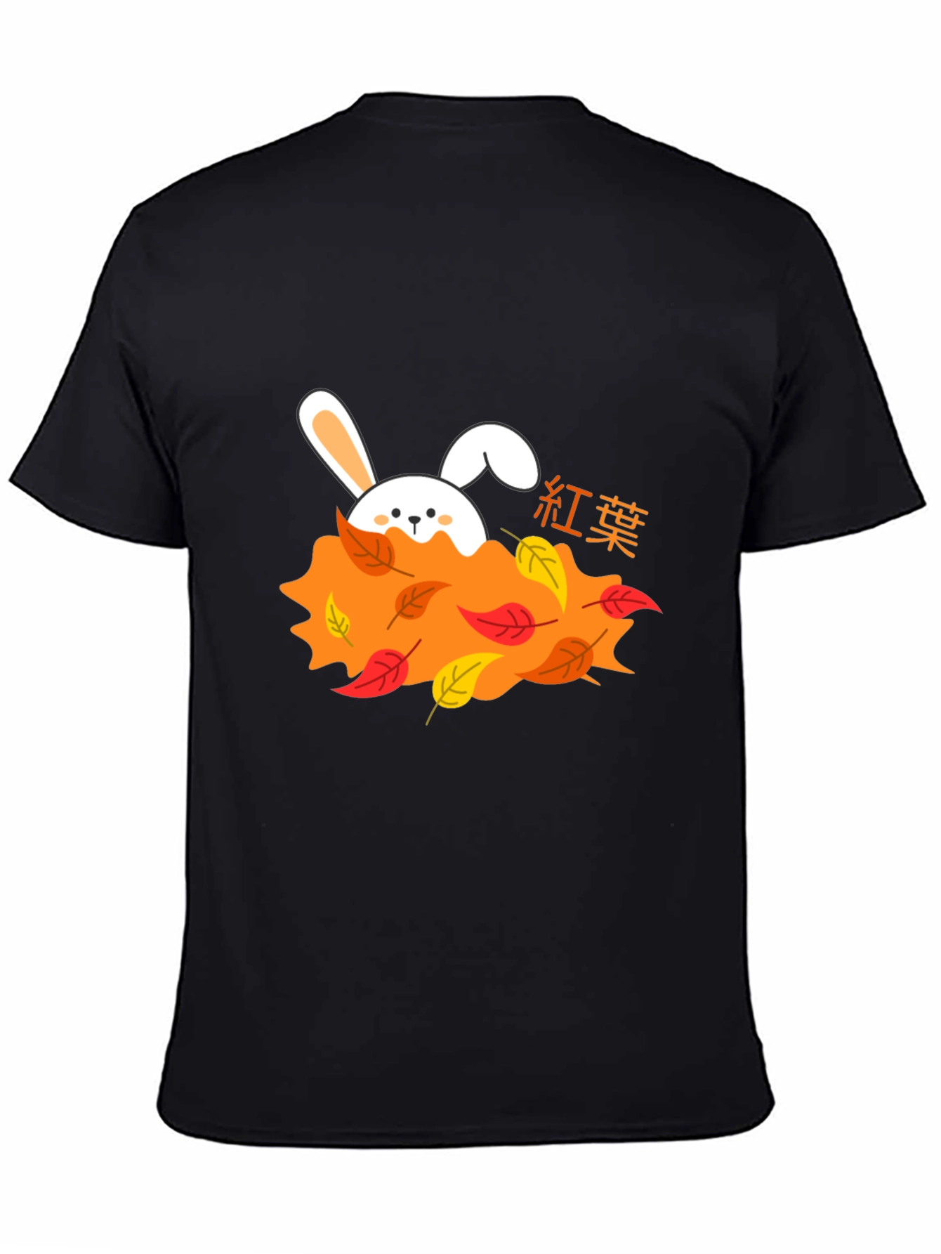 Autumn Bunny Black T-Shirt