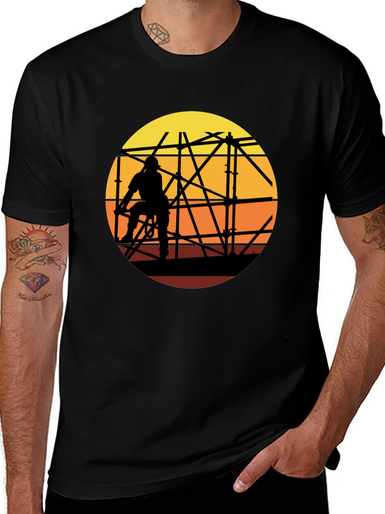Construction Worker Silhouette T-Shirt