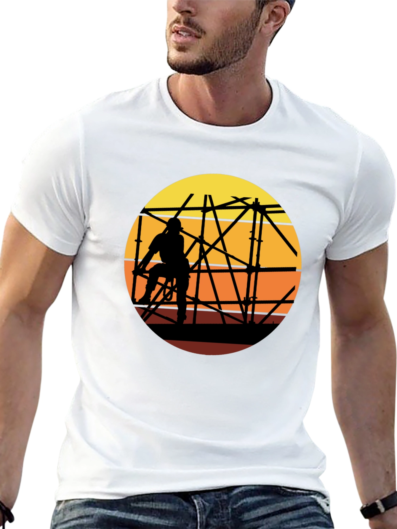 Construction Worker Silhouette T-Shirt