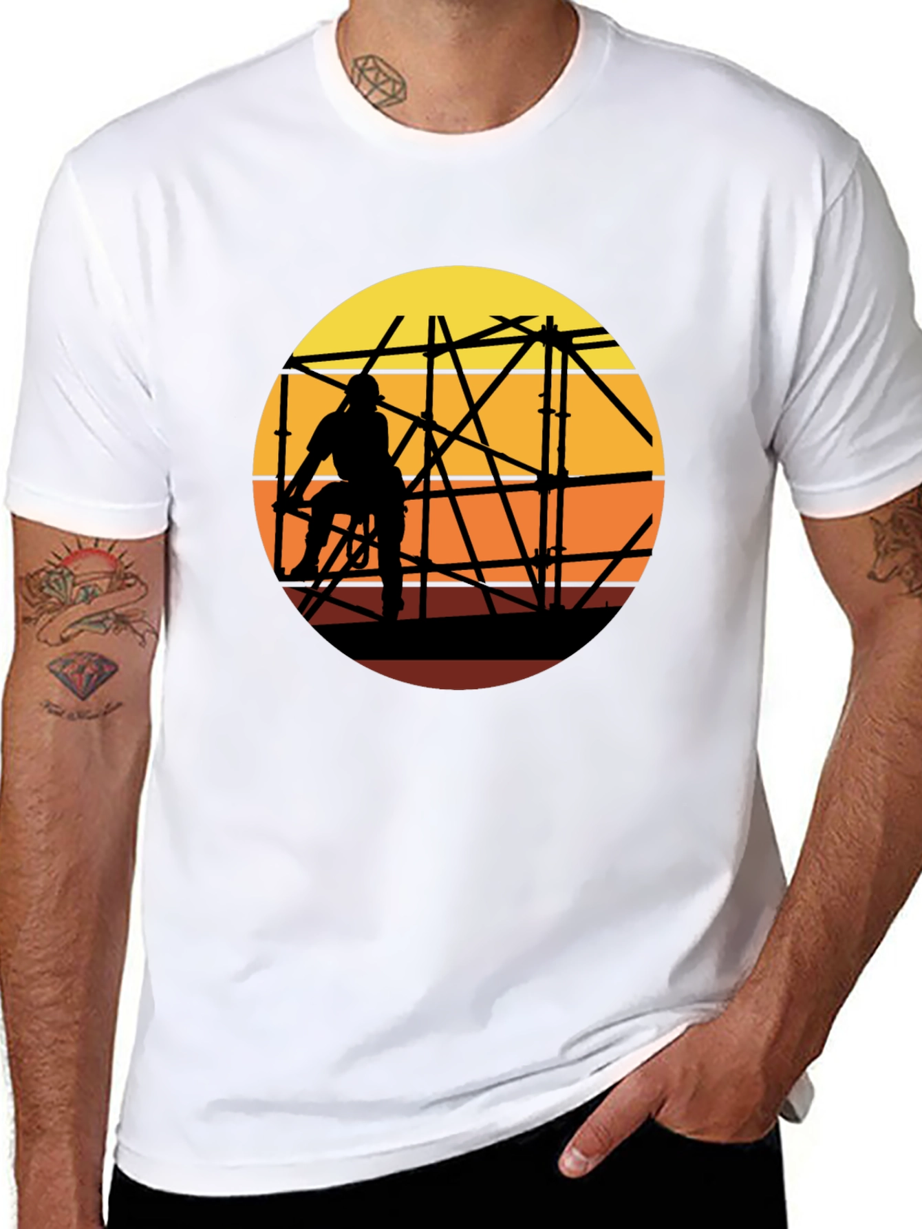 Construction Worker Silhouette T-Shirt