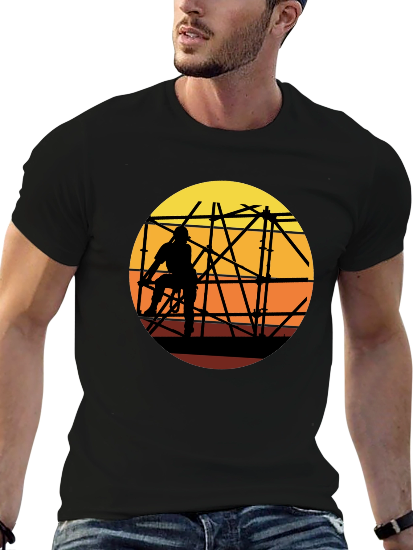 Construction Worker Silhouette T-Shirt