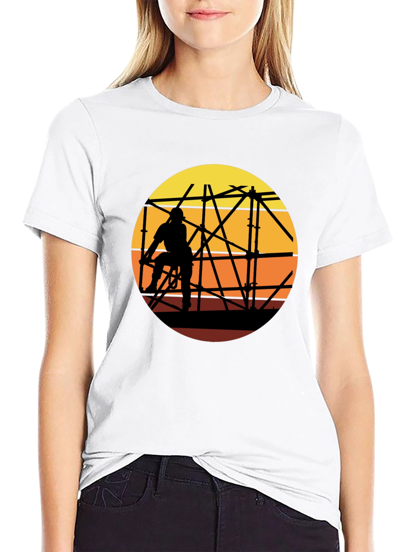 Construction Worker Silhouette T-Shirt