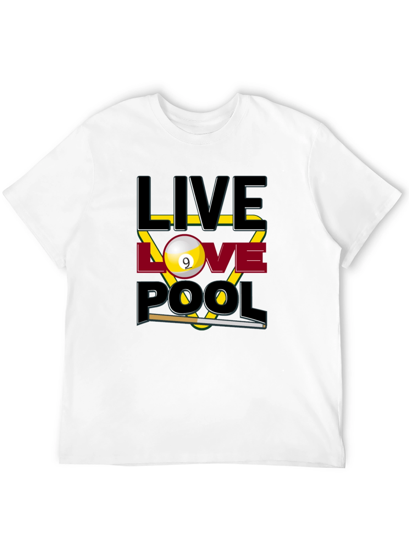 Live Love Pool Graphic T-Shirt - Billiards Player Tee