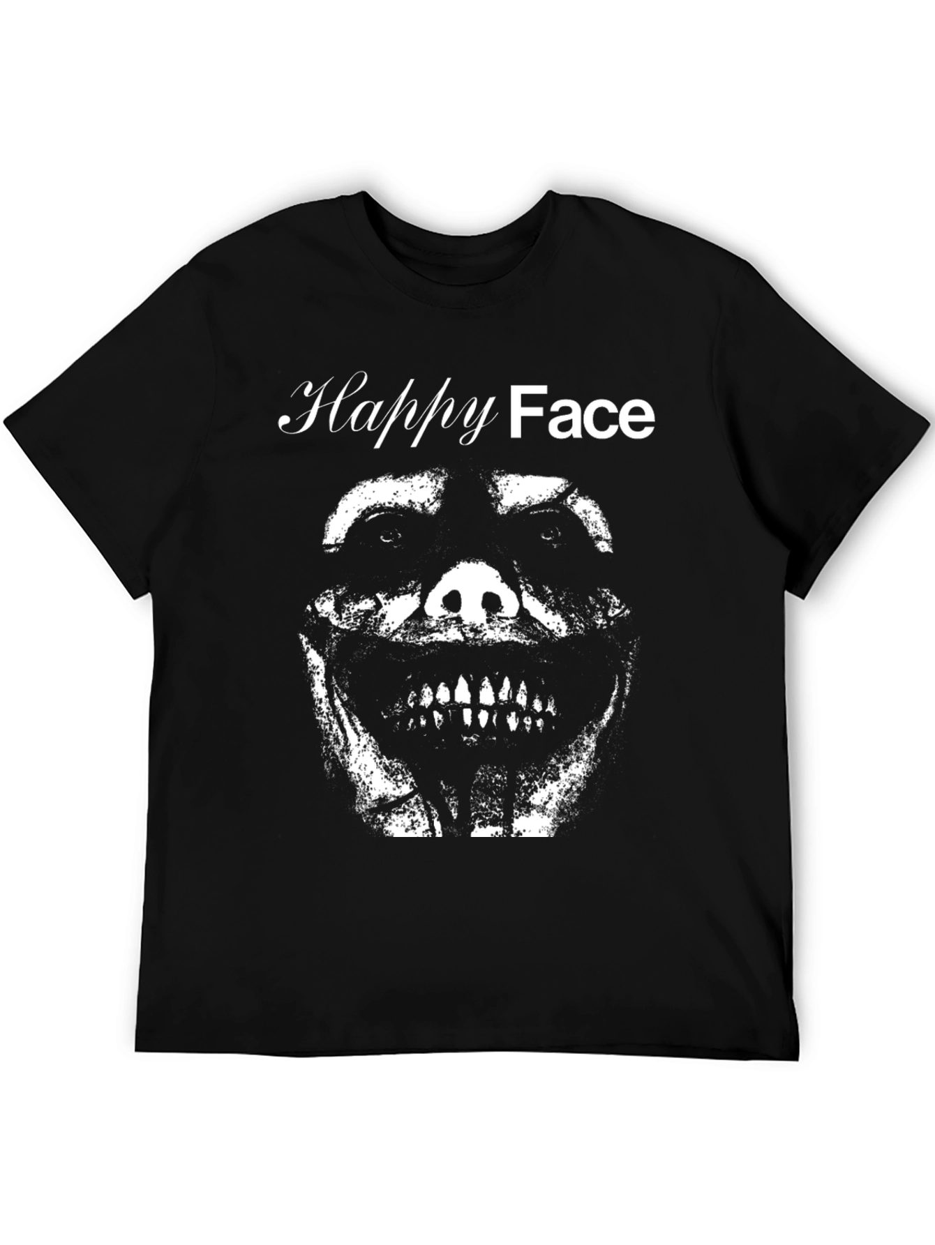 Happy Face Graphic Tee - Black T-Shirt