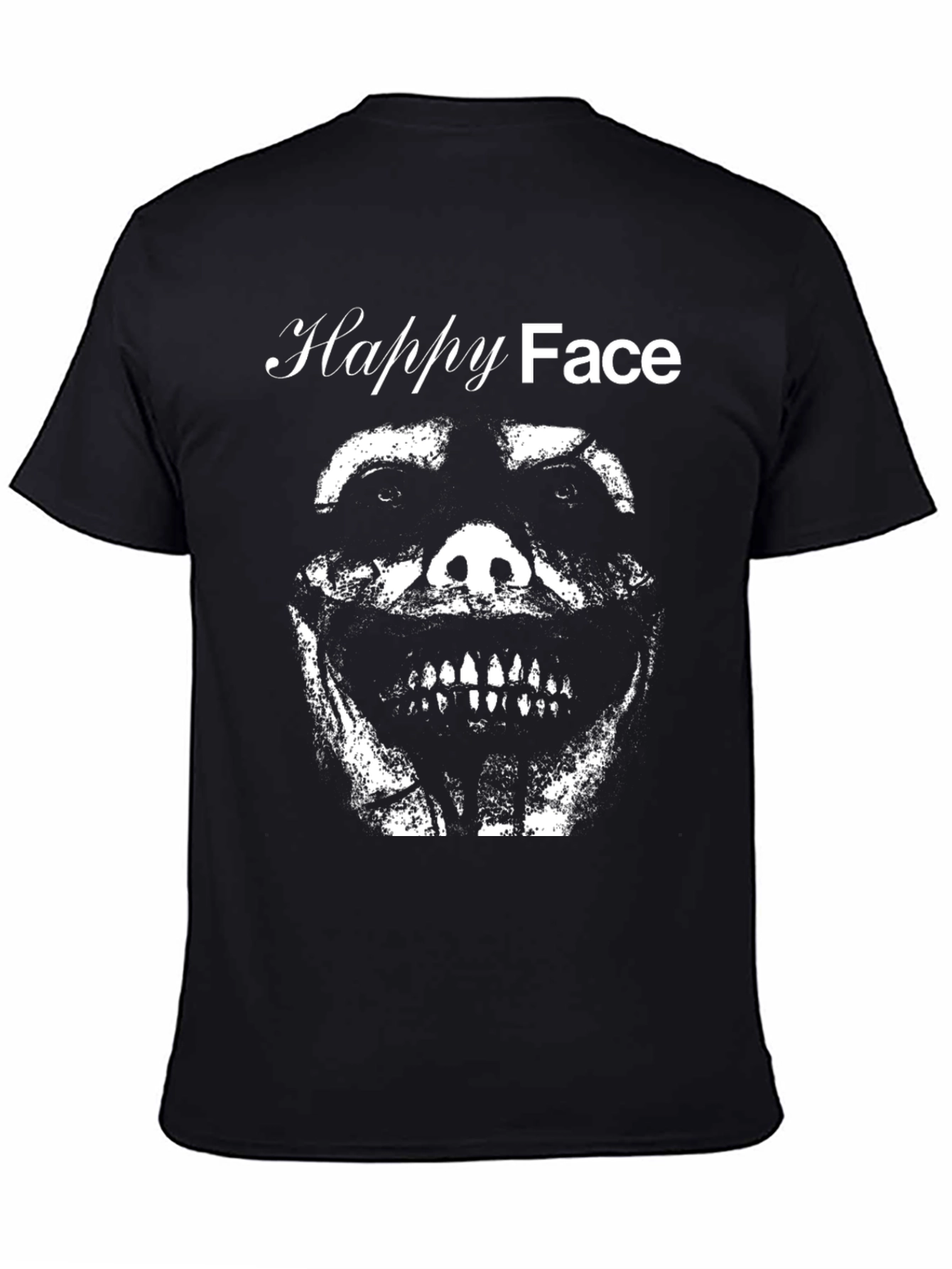 Happy Face Graphic Tee - Black T-Shirt