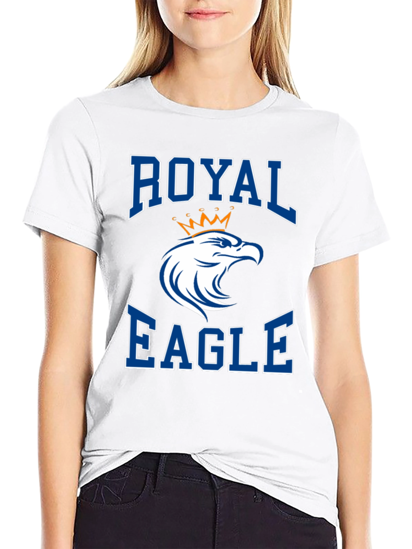 Royal Eagle Graphic Tee - Black Cotton Blend