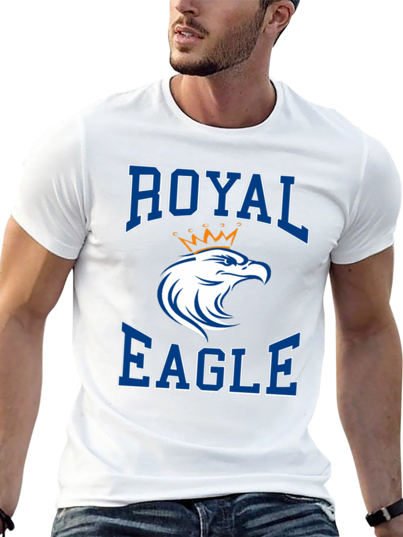 Royal Eagle Graphic Tee - Black Cotton Blend