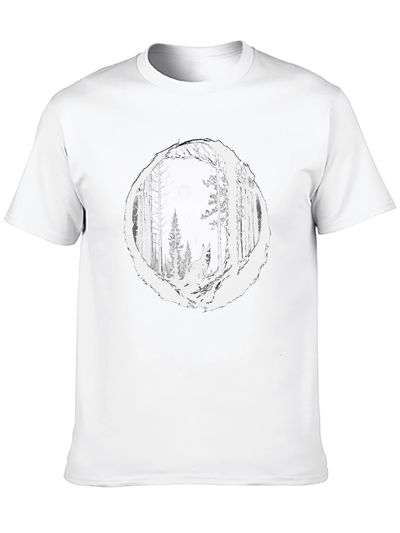 Wolf Forest Graphic Tee - Stylish Black T-Shirt