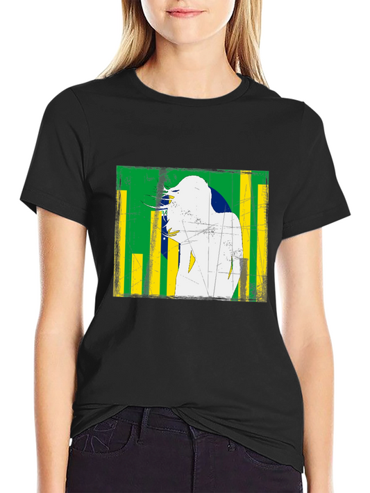 Brazil Flag Distressed Graphic T-Shirt