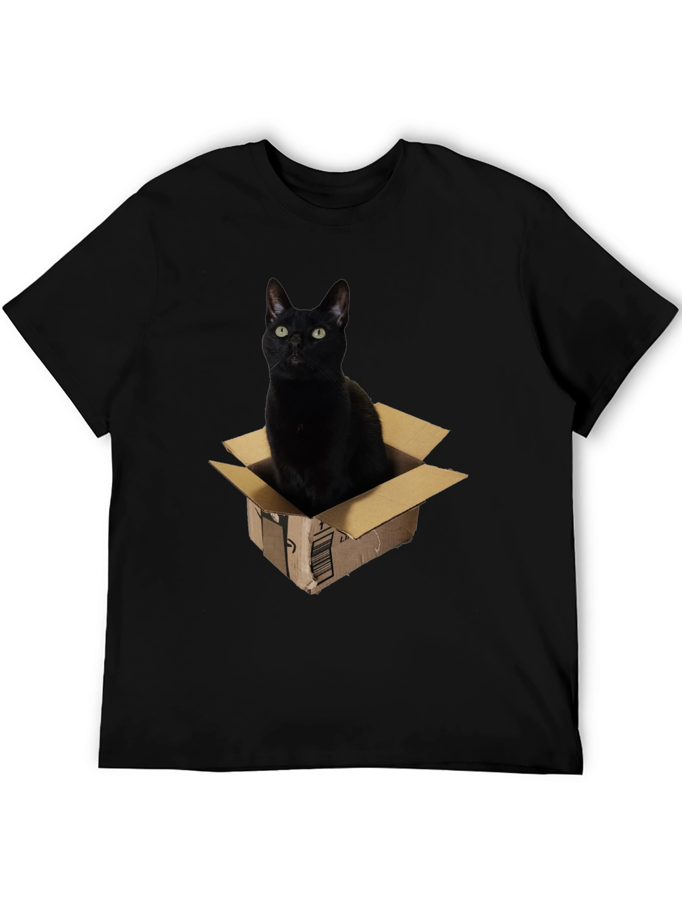Black Cat in Box Graphic T-Shirt