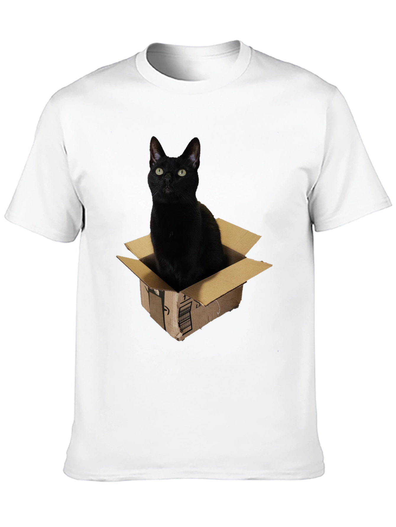 Black Cat in Box Graphic T-Shirt