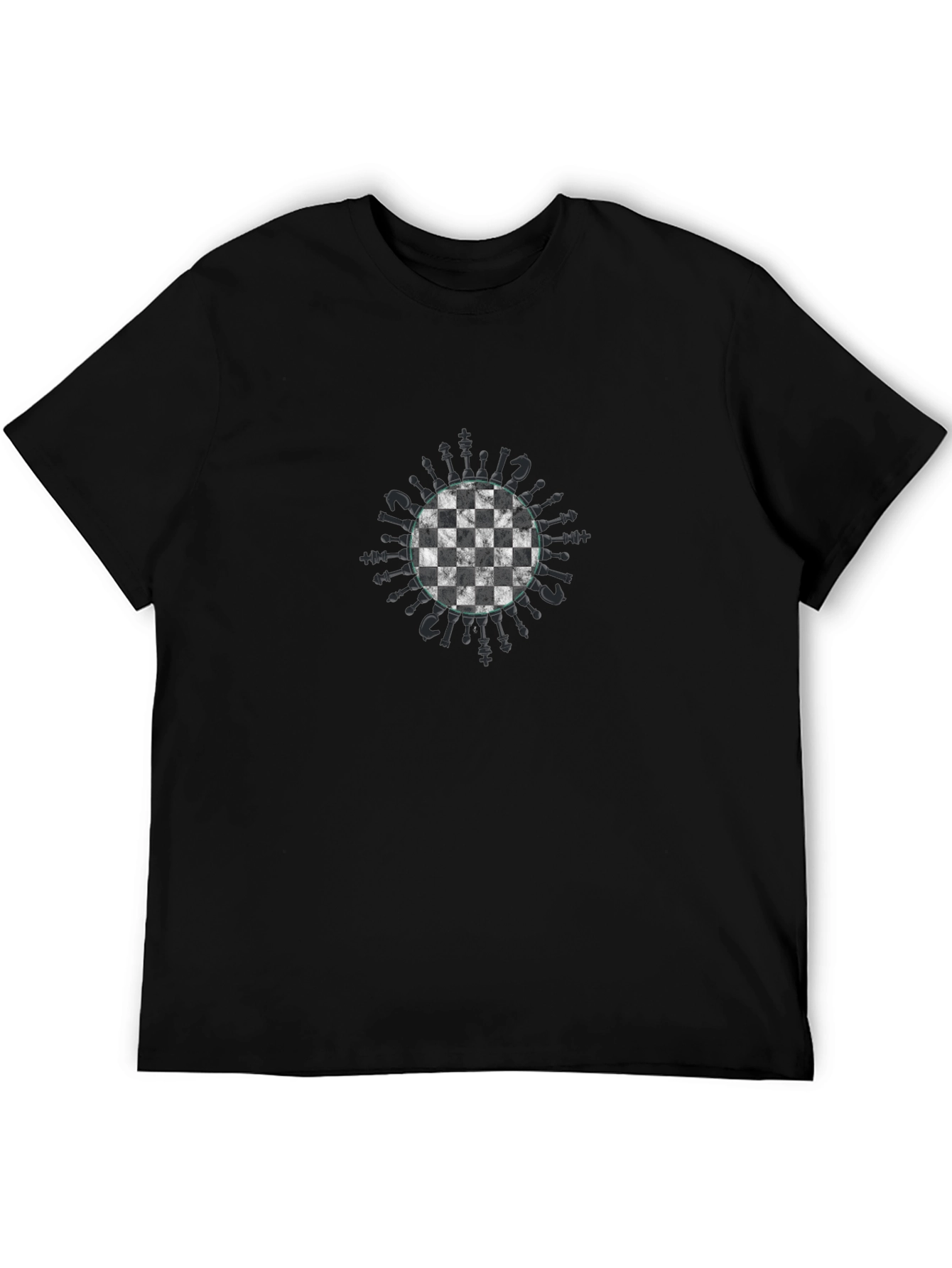 Chessboard & Pieces Graphic Tee - Unique Design!