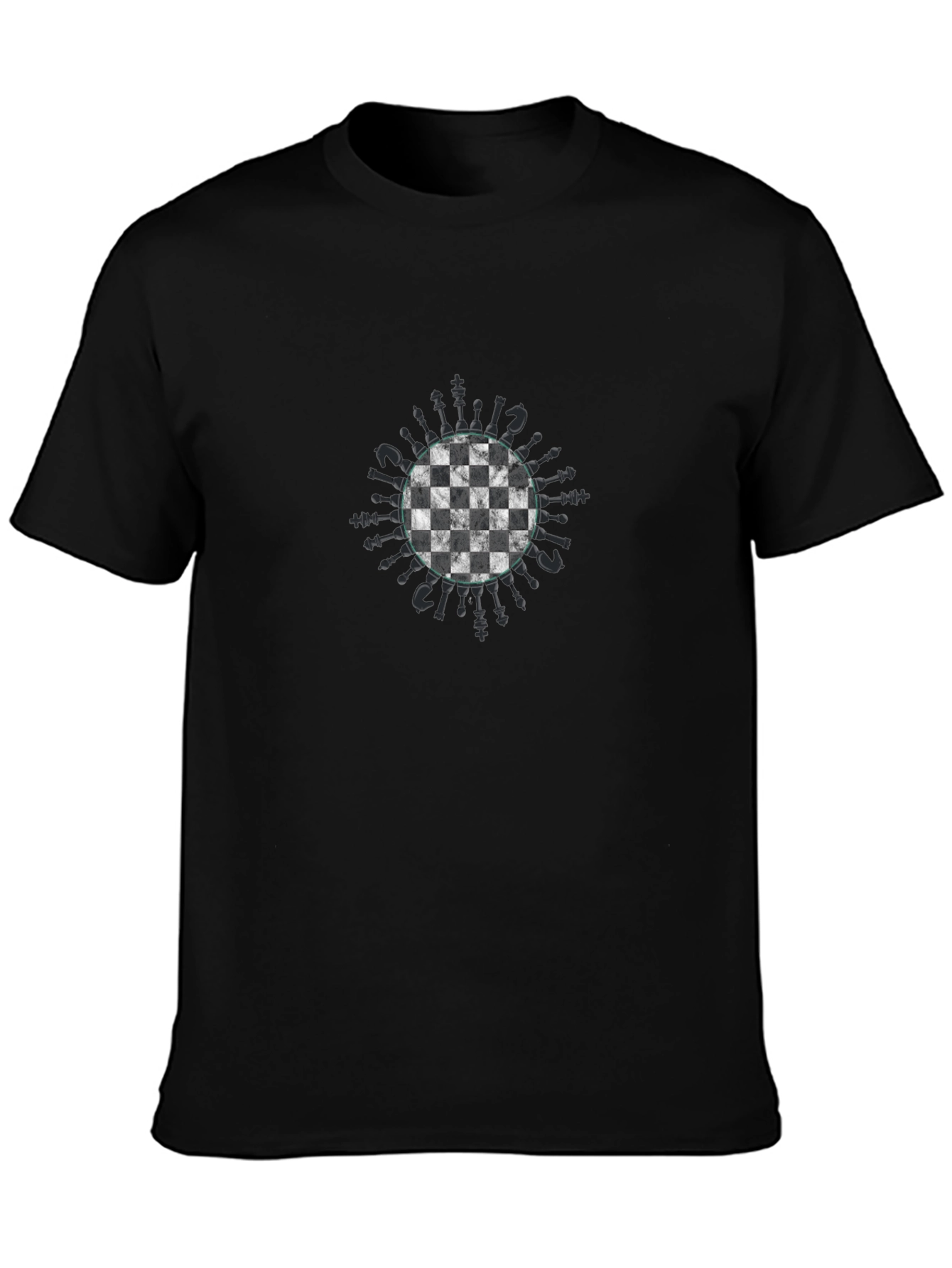 Chessboard & Pieces Graphic Tee - Unique Design!