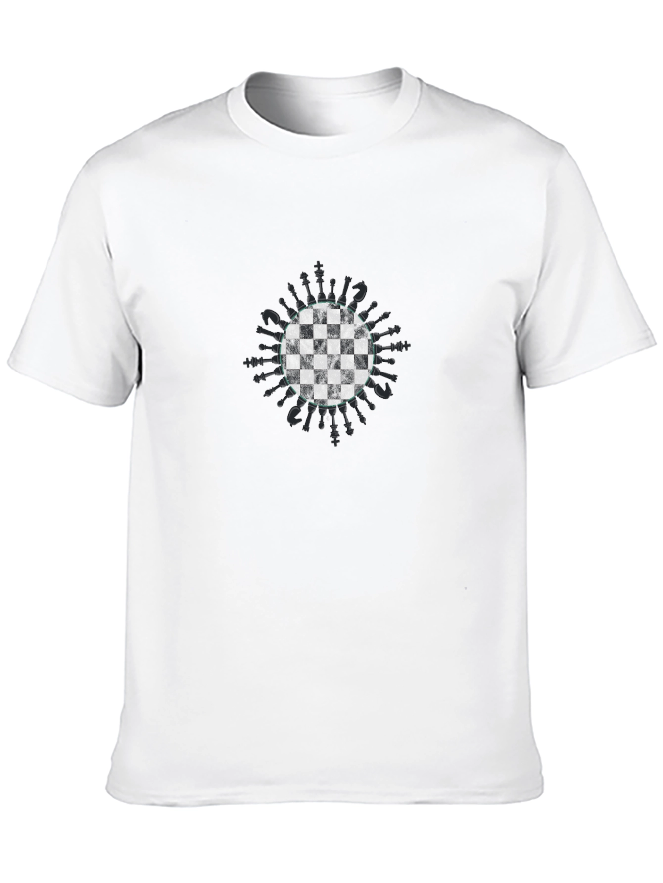 Chessboard & Pieces Graphic Tee - Unique Design!