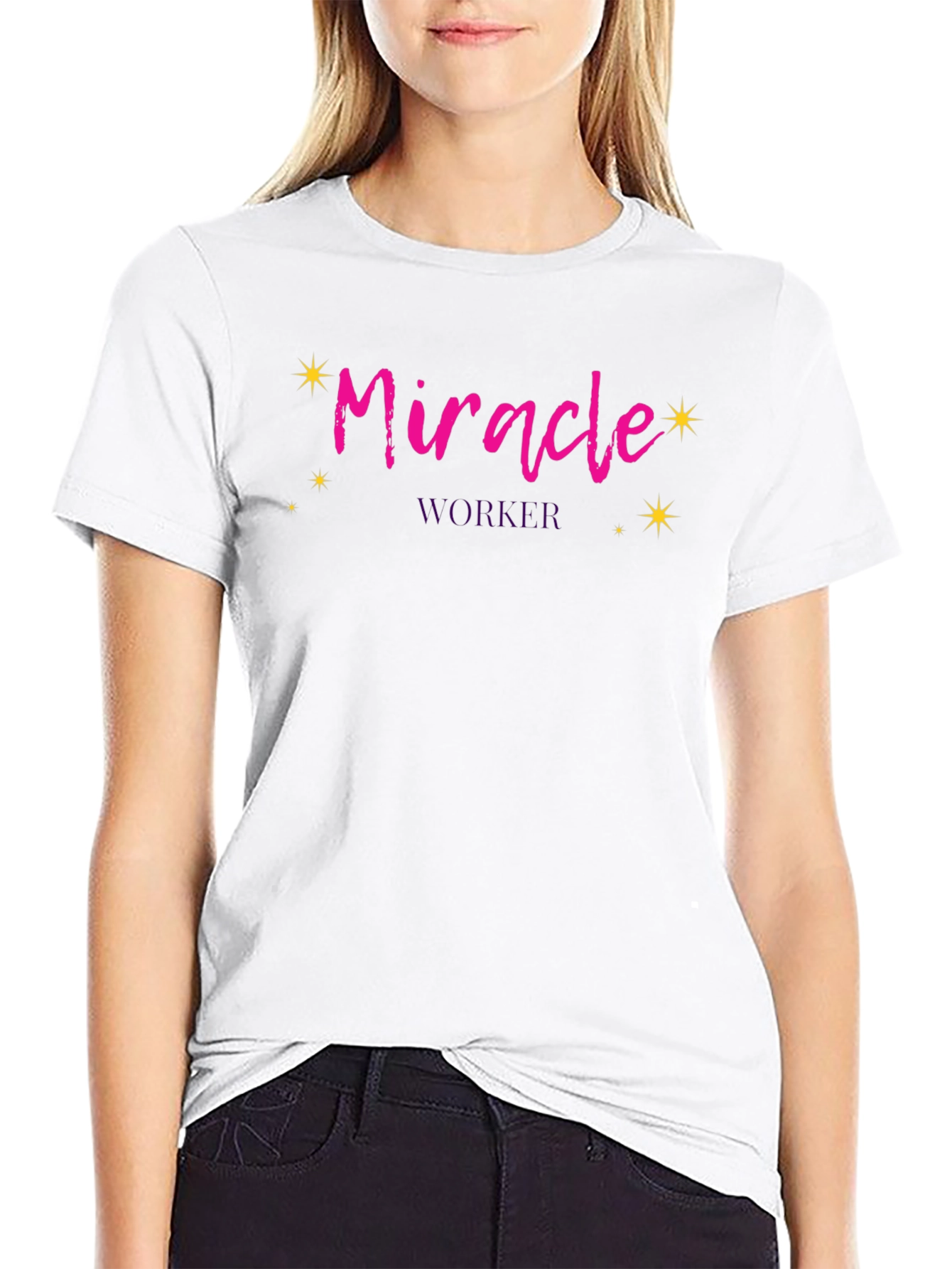 Miracle Worker Graphic Tee - Black Crewneck
