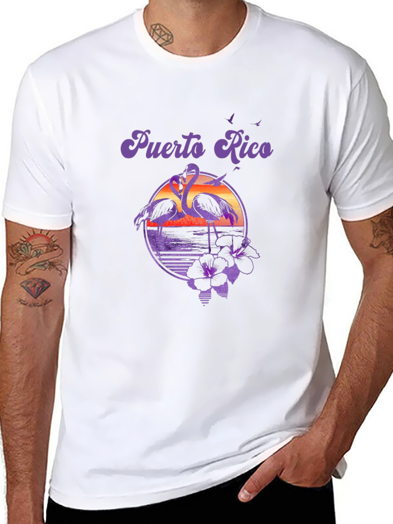 Puerto Rico Flamingo Graphic Tee