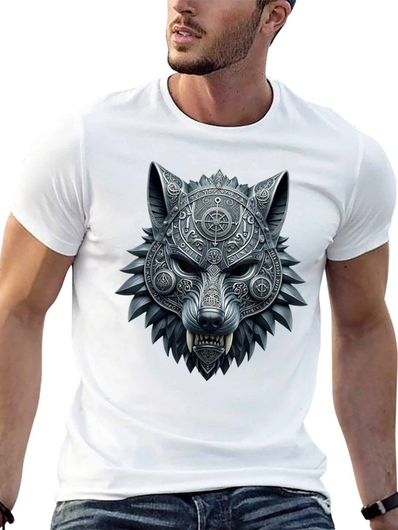 Viking Wolf Head Graphic Tee
